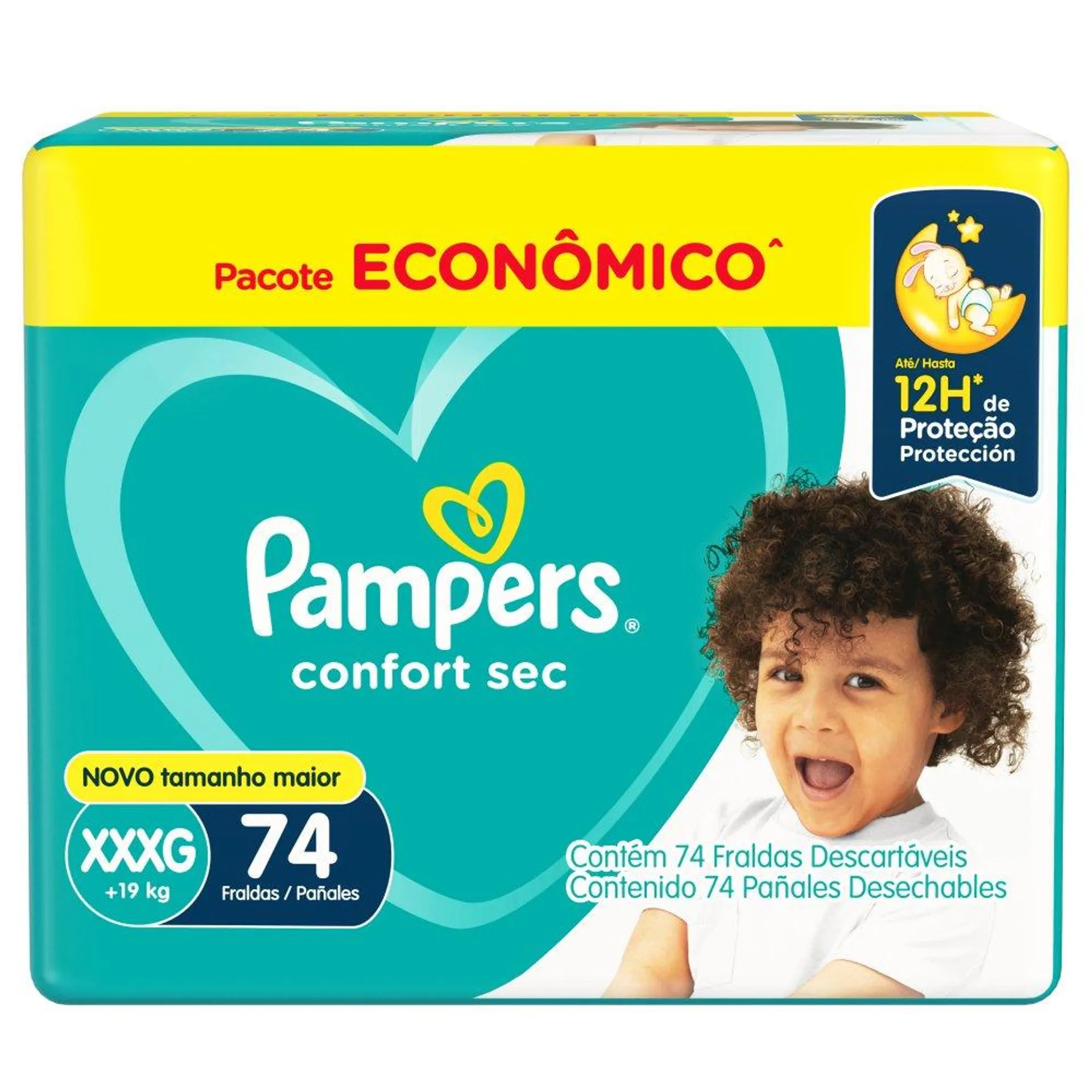 Fralda Pampers Confort Sec Xxxg Com 74 Unidades