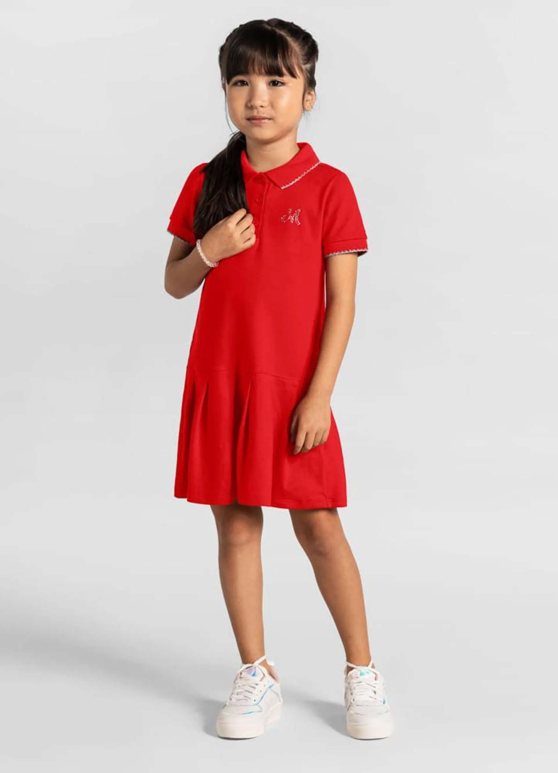 Vestido polo infantil menina Mundi