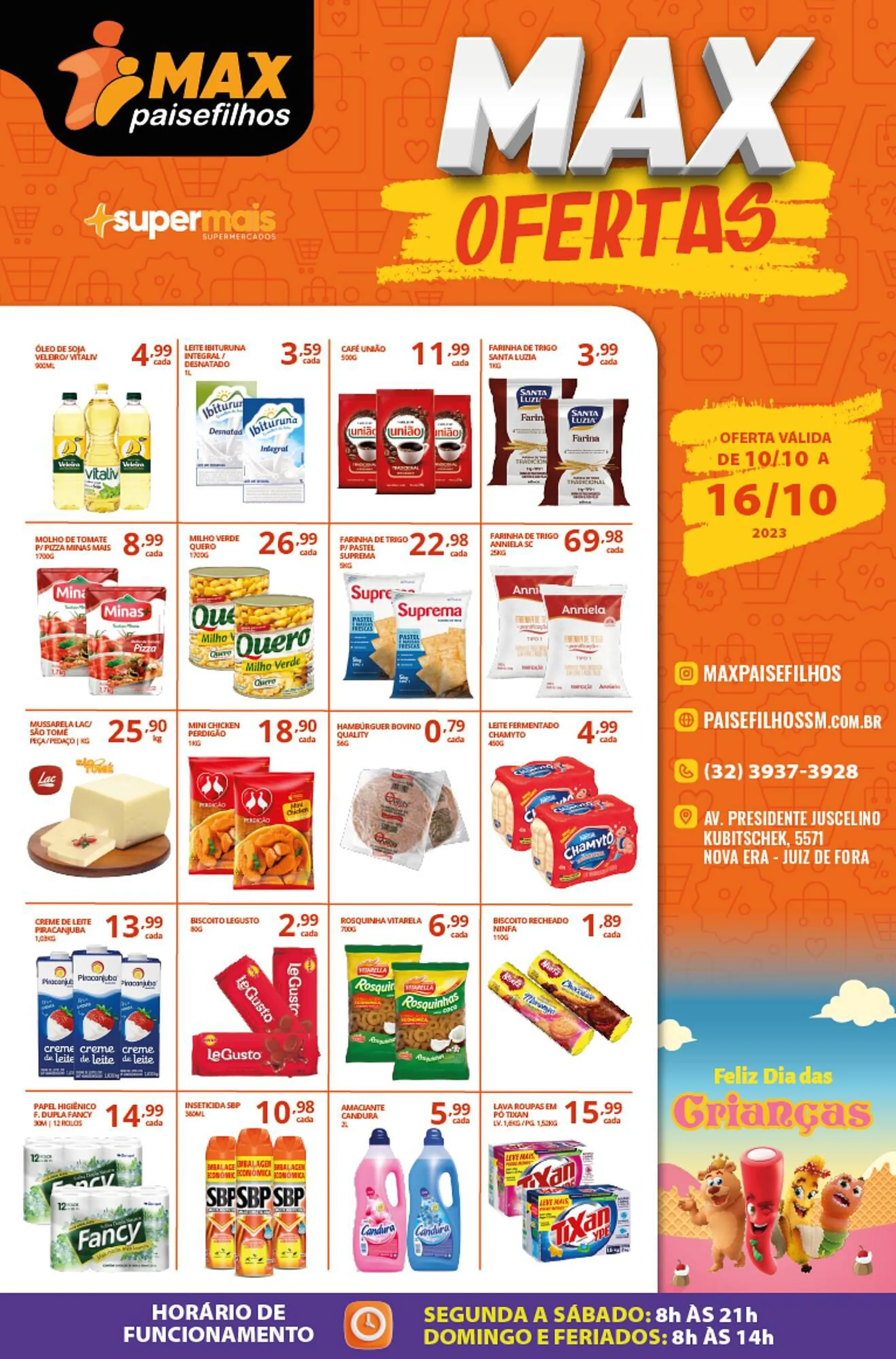 Encarte de Catálogo Pais e Filhos Supermercados 10 de outubro até 16 de outubro 2023 - Pagina 1