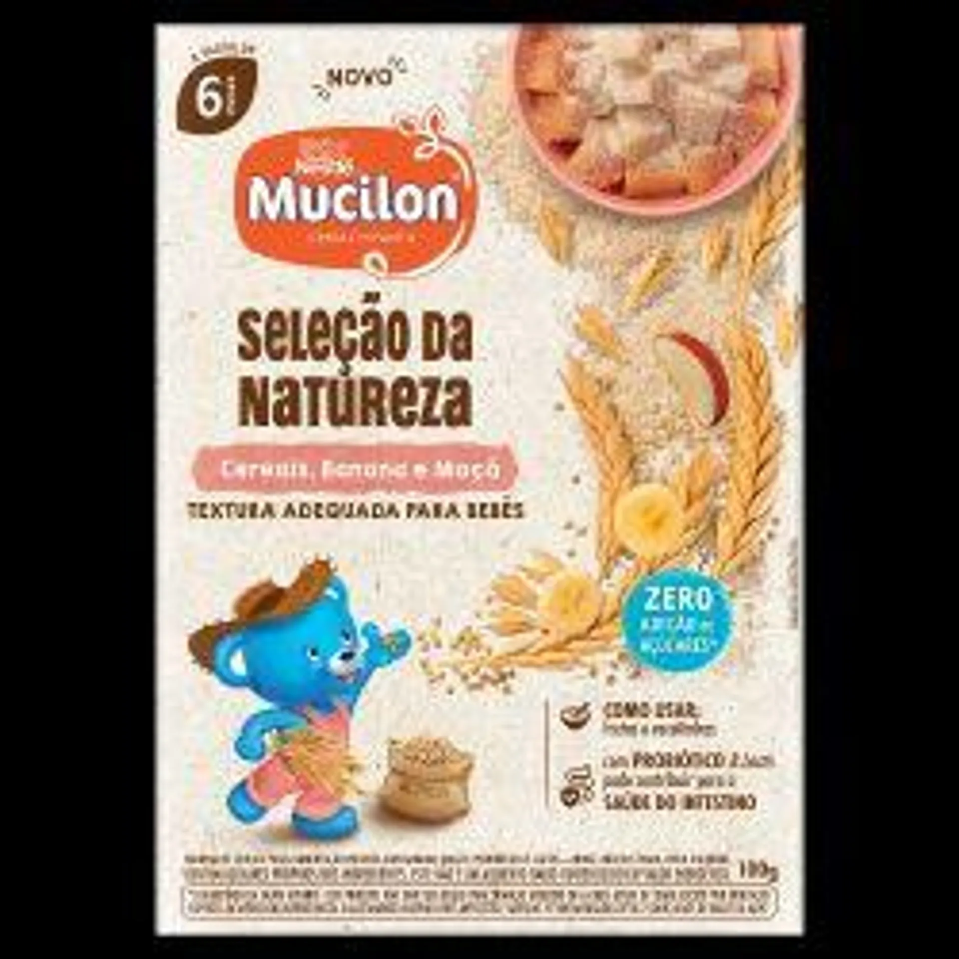 Cereal Para Alimentação Infantil Com Probiótico B. Lactis Arroz, Milho, Cevada, Aveia, Quinoa, Banana E Maçã Sem Adição De Açúcar Mu