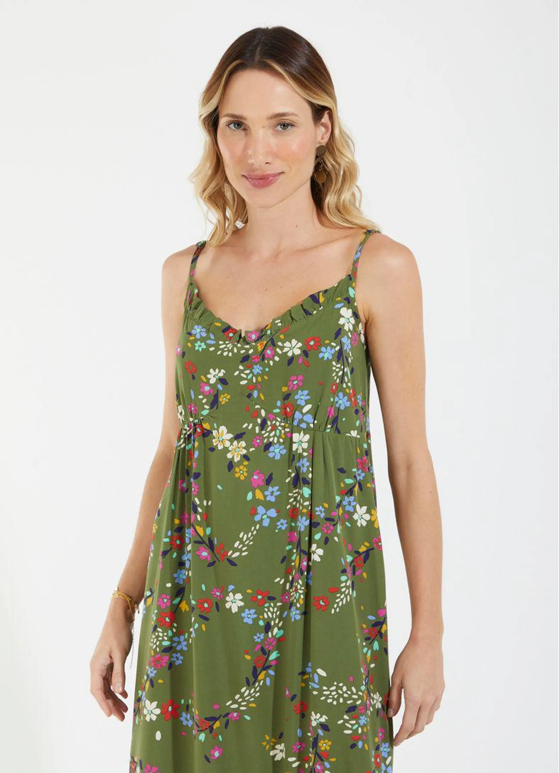 Vestido midi estampado liberty