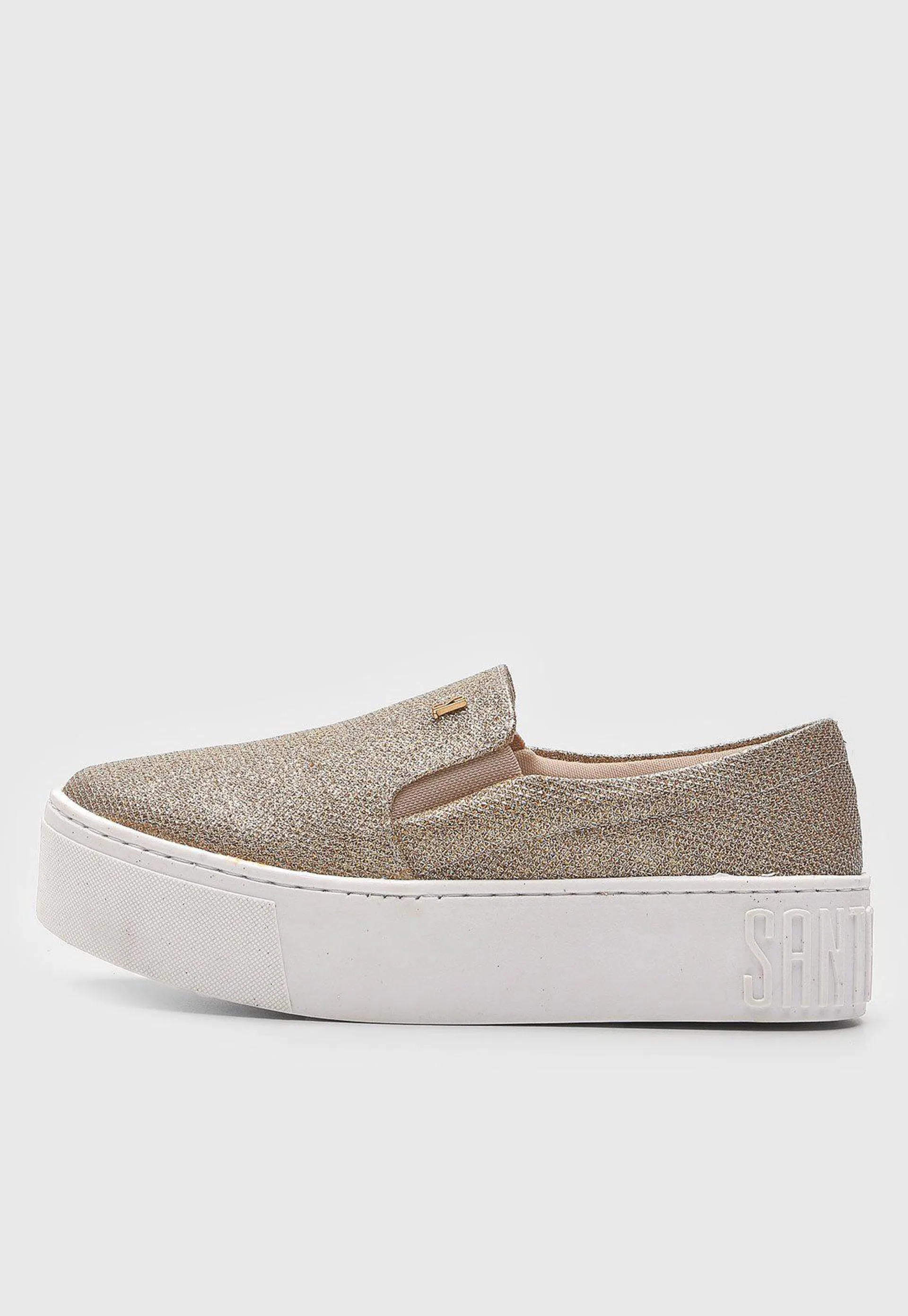 Tênis Slip On Flatform Santa Lolla Galaxxy Dourado