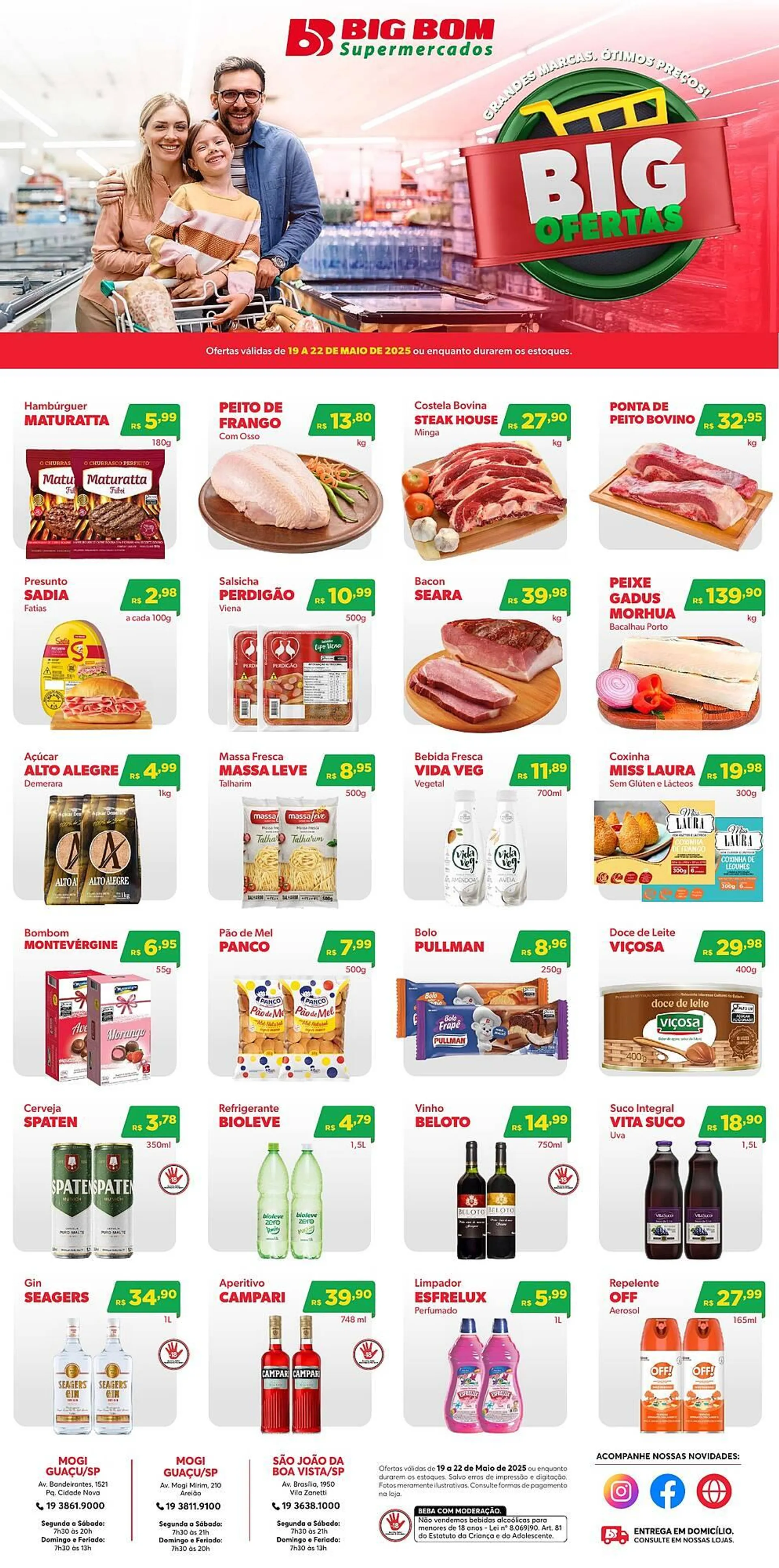 Encarte de Catálogo Big Bom Supermercados 19 de maio até 22 de maio 2025 - Pagina 1