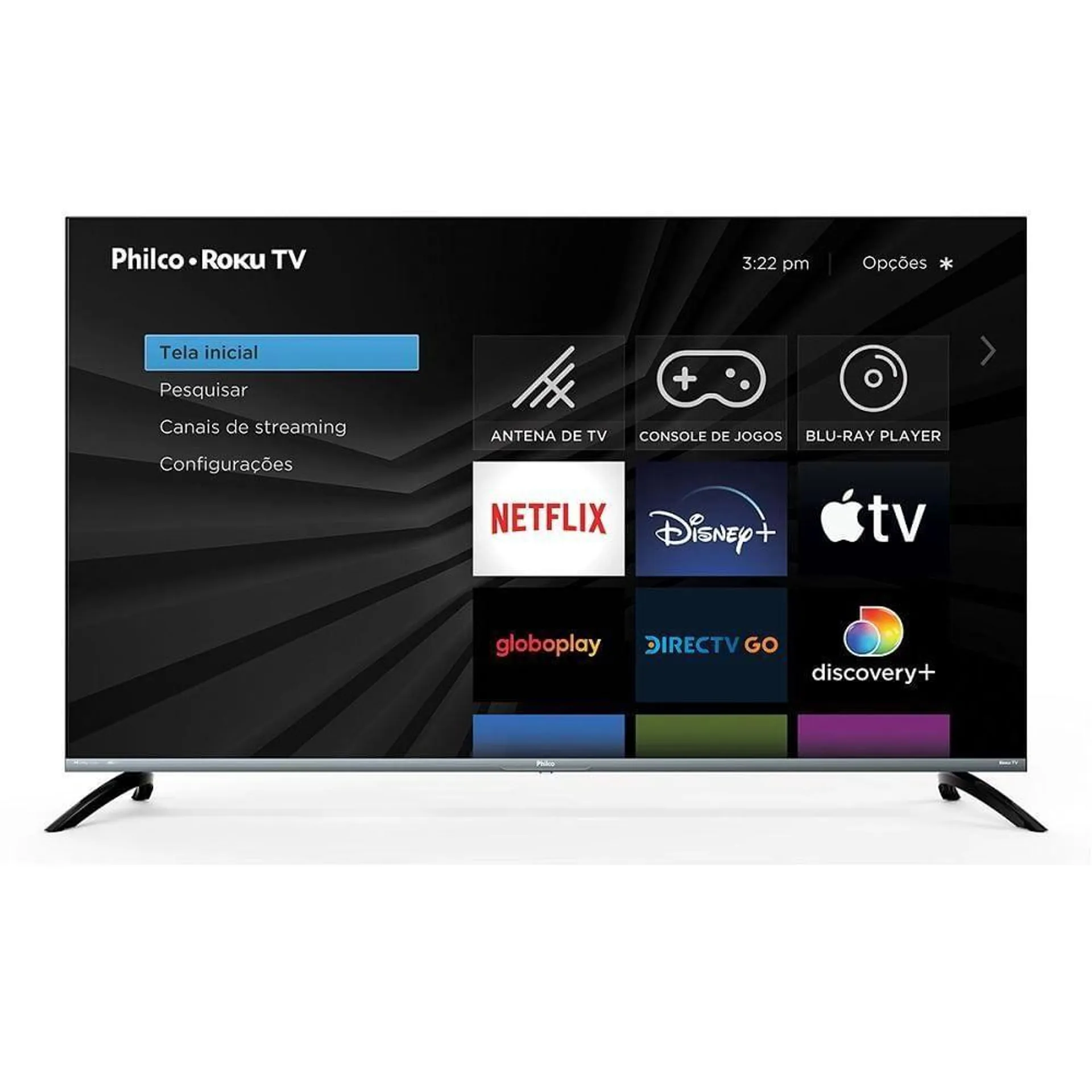 Smart TV LED 50" 4K Ultra HD Roku TV Philco PTV50G70R2CSGBL Preta