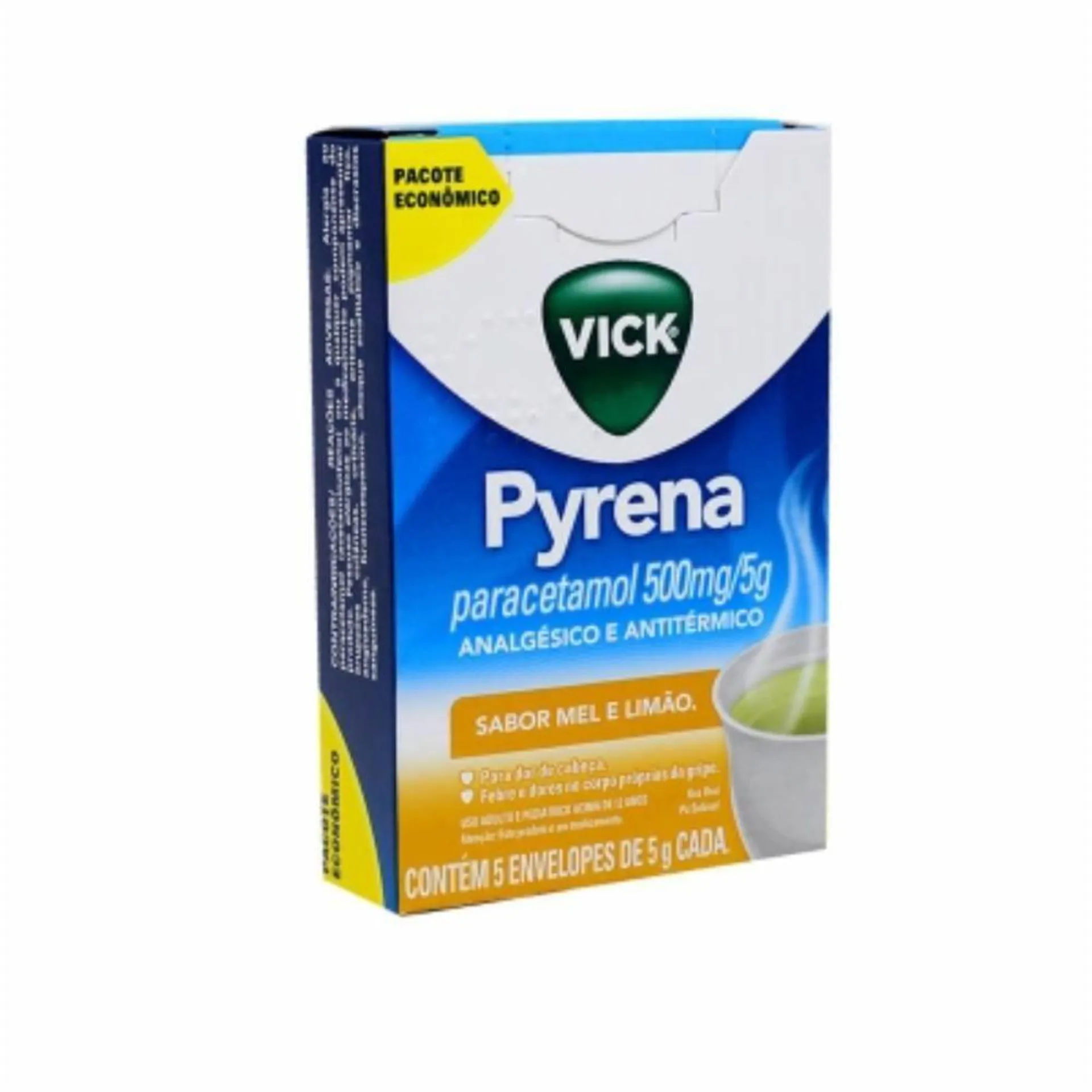 Chá Para Gripe Vick Pyrena Sabor Mel E Limão 5 Envelopes 5g Cada