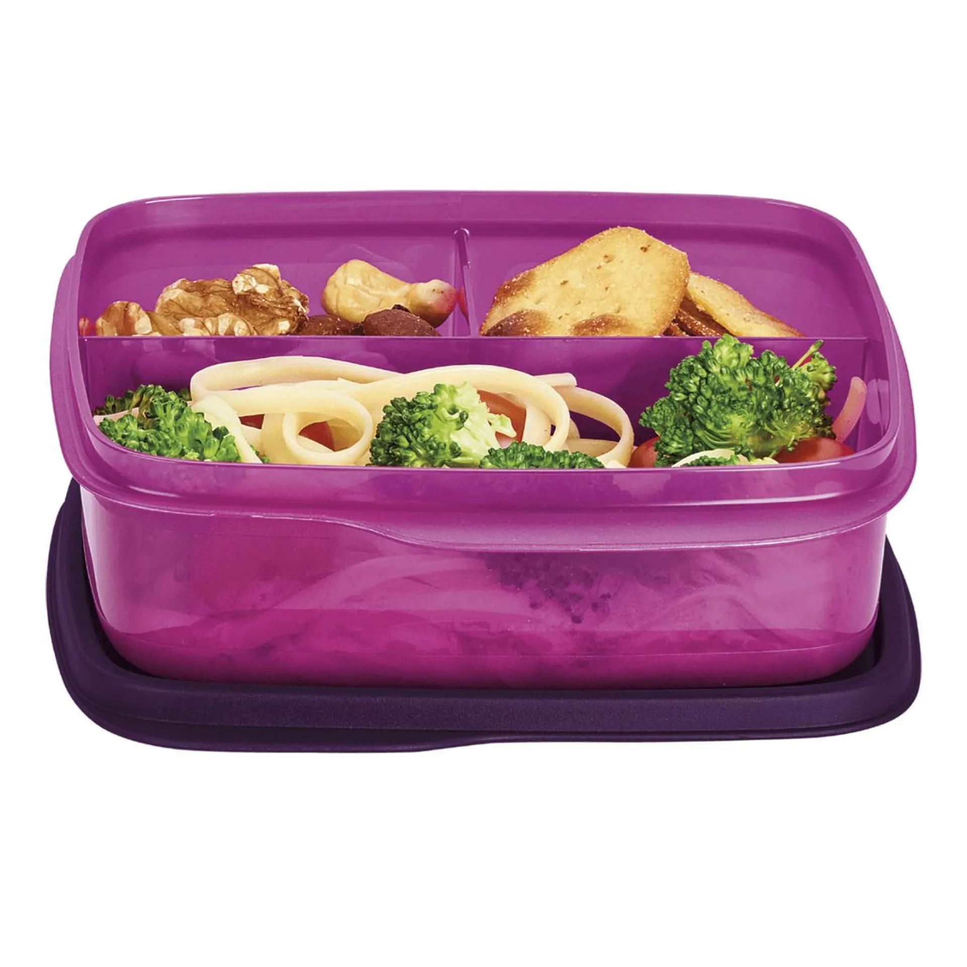 Pote Hermético Basic Line C/ Divisória Tupperware 550ml Roxo