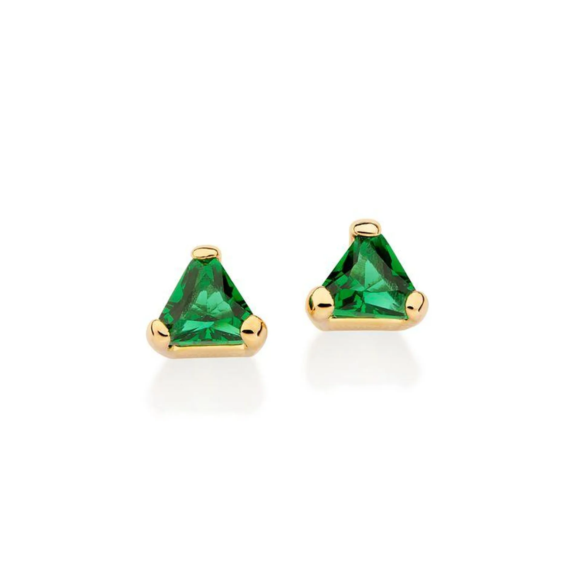 BRINCO SOLITÁRIO TRIANGULAR BANAHDO A OURO 18K COM CRISTAIS - TAM.ÚNICO 5273060031