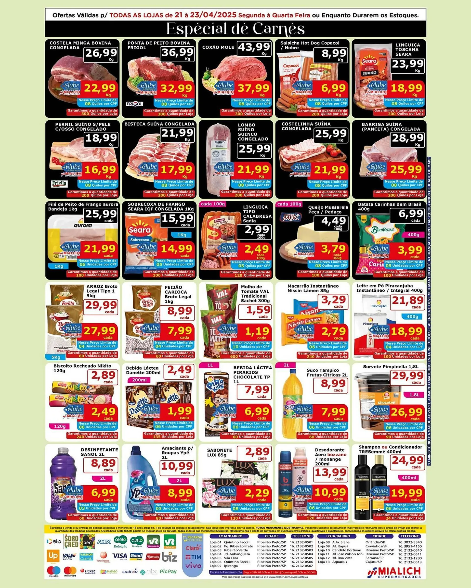 Encarte de Catálogo Mialich Supermercados 22 de abril até 23 de abril 2025 - Pagina 2