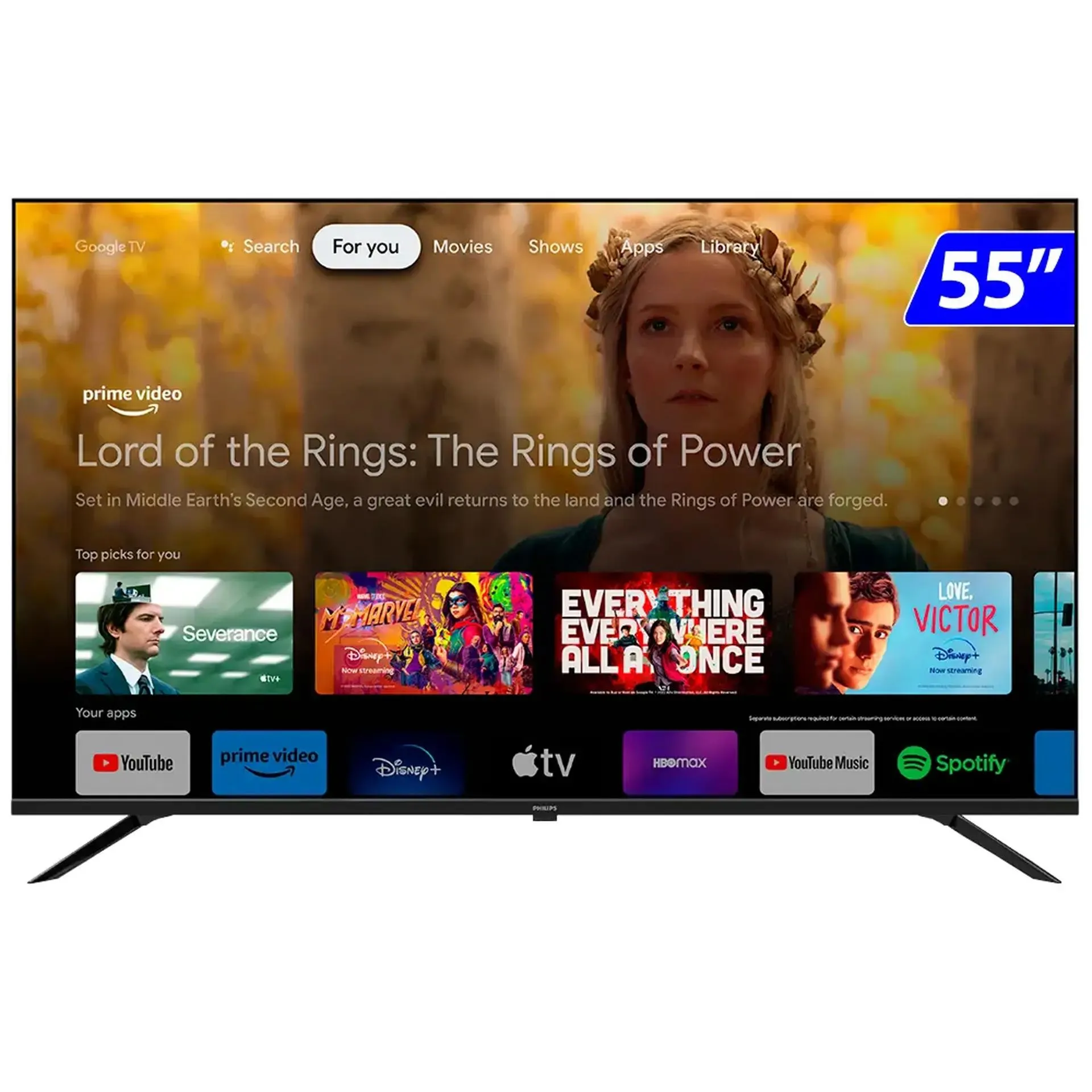 Smart TV Philips LED 55" 4K UHD Wi-Fi Google TV