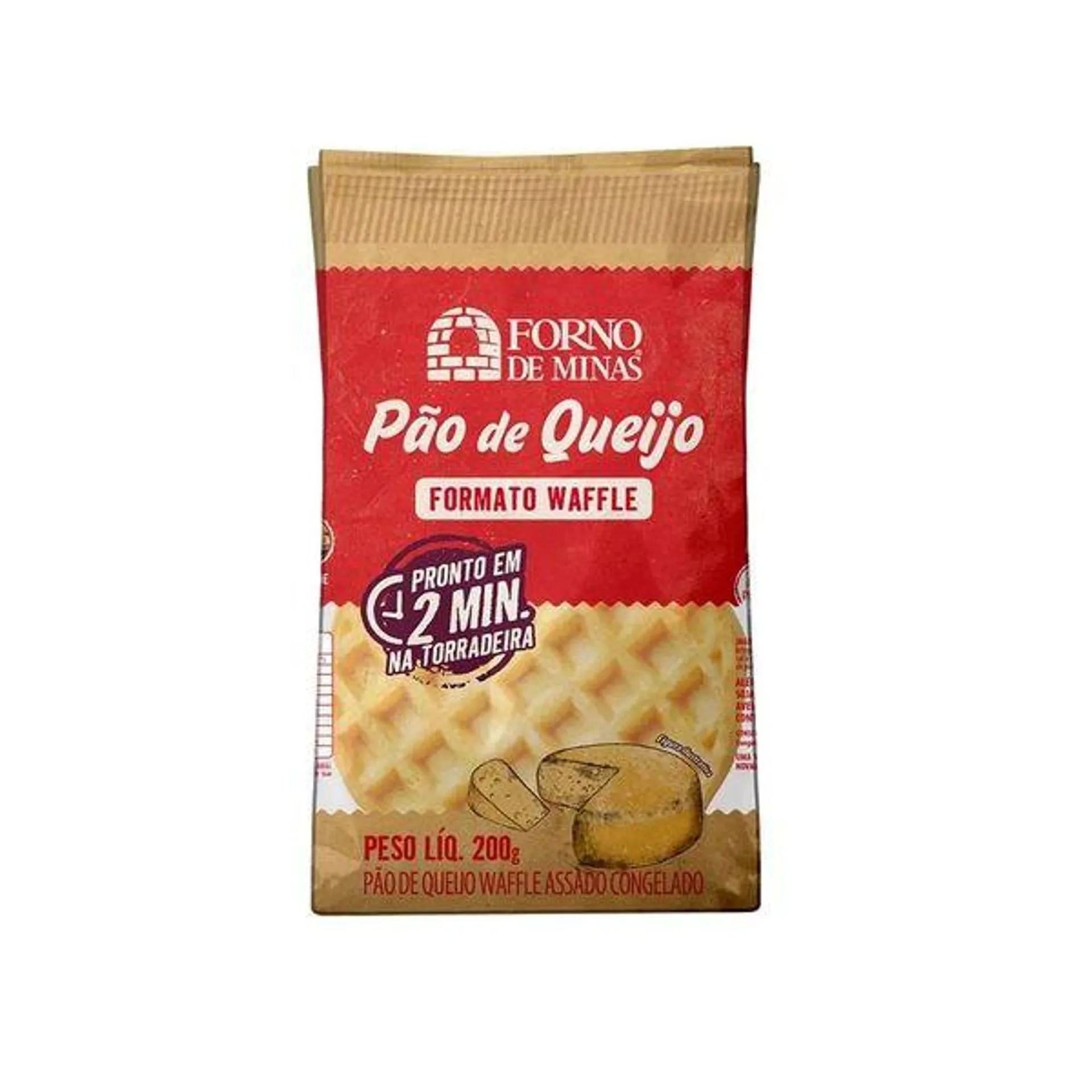 Pão de Queijo Forno de Minas Waffle Assado e Congelado 200g