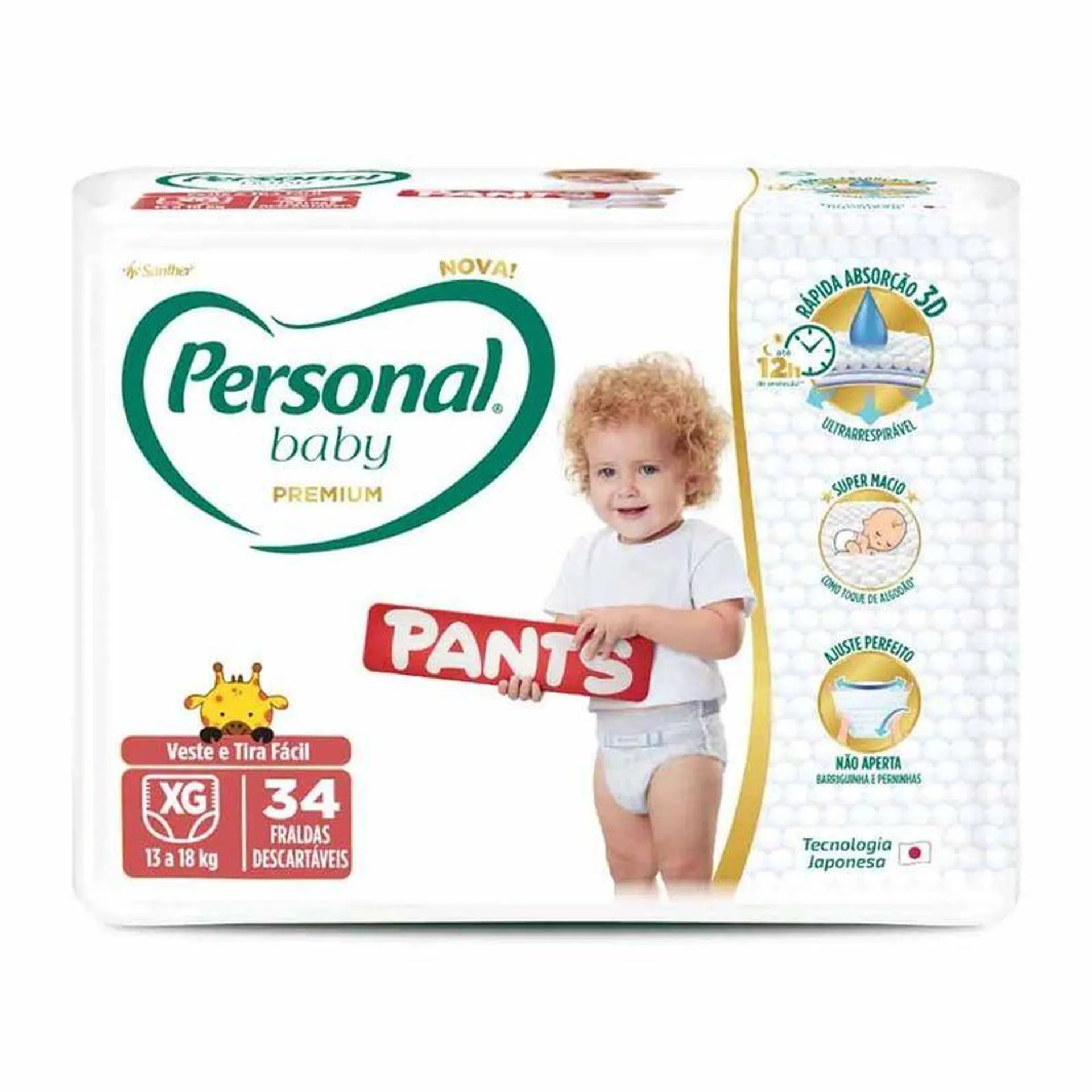 FRALDA PERSONAL BABY PREMIUM PANTS MEGA XG 34UNID