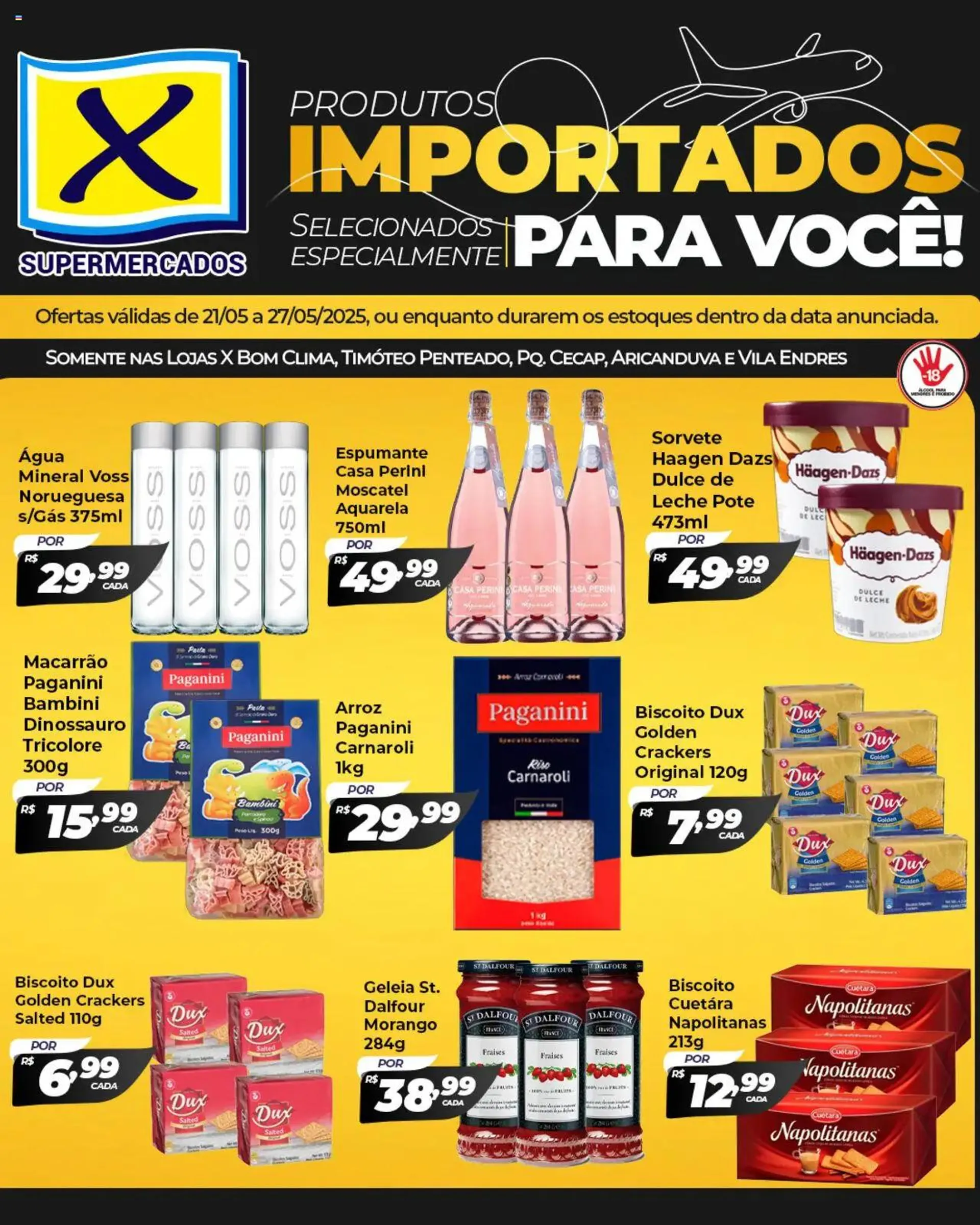Encarte de X Supermercados - Ofertas Especiais de Produtos Importados 21 de maio até 27 de maio 2025 - Pagina 1