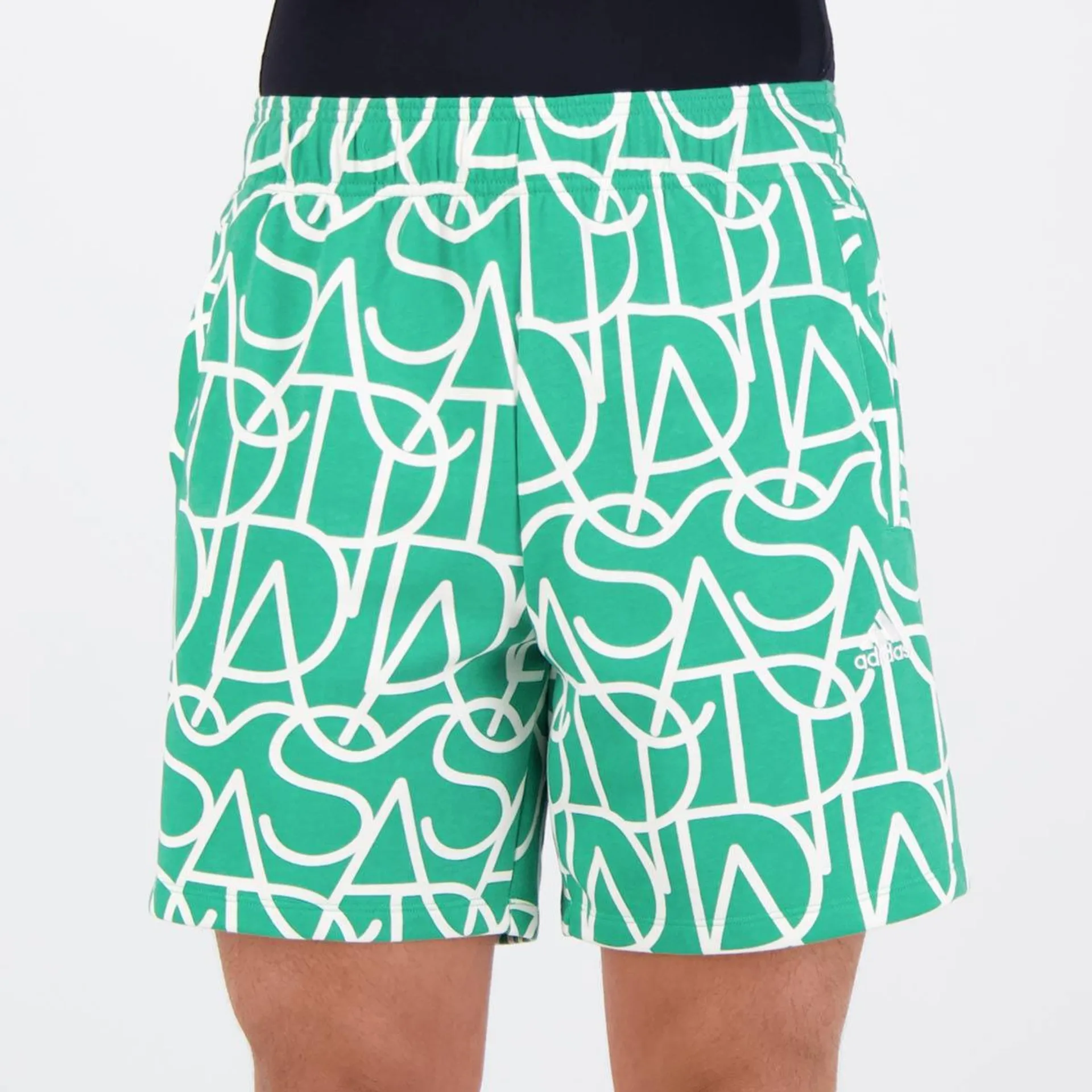 Shorts Adidas Brand Love Verde e Branco