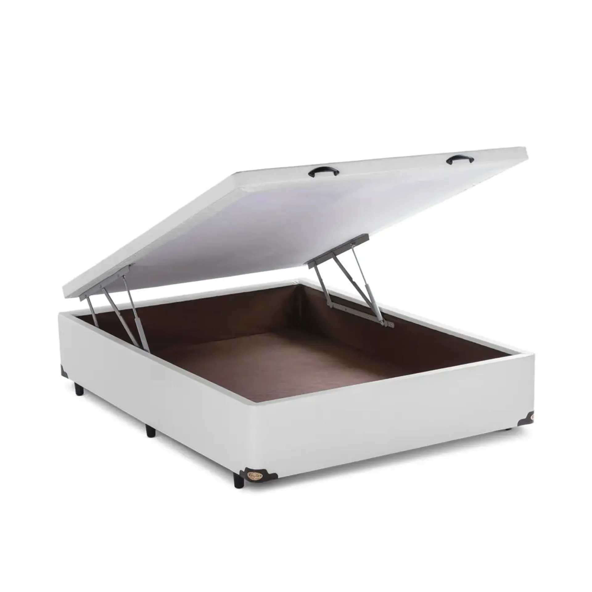 Base Cama Box com Baú Korano Branco - Abertura Frontal