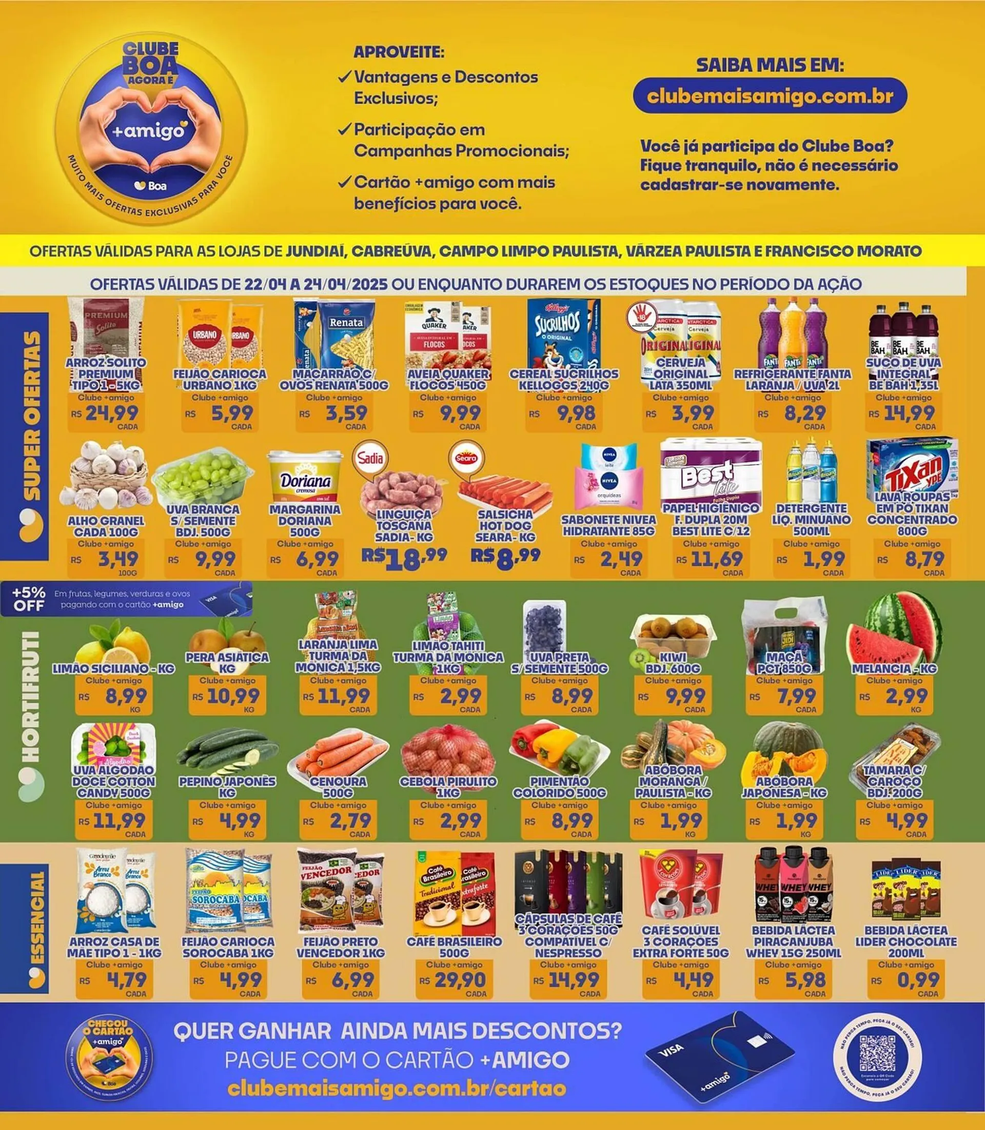 Encarte de Catálogo Boa Supermercados 22 de abril até 24 de abril 2025 - Pagina 1
