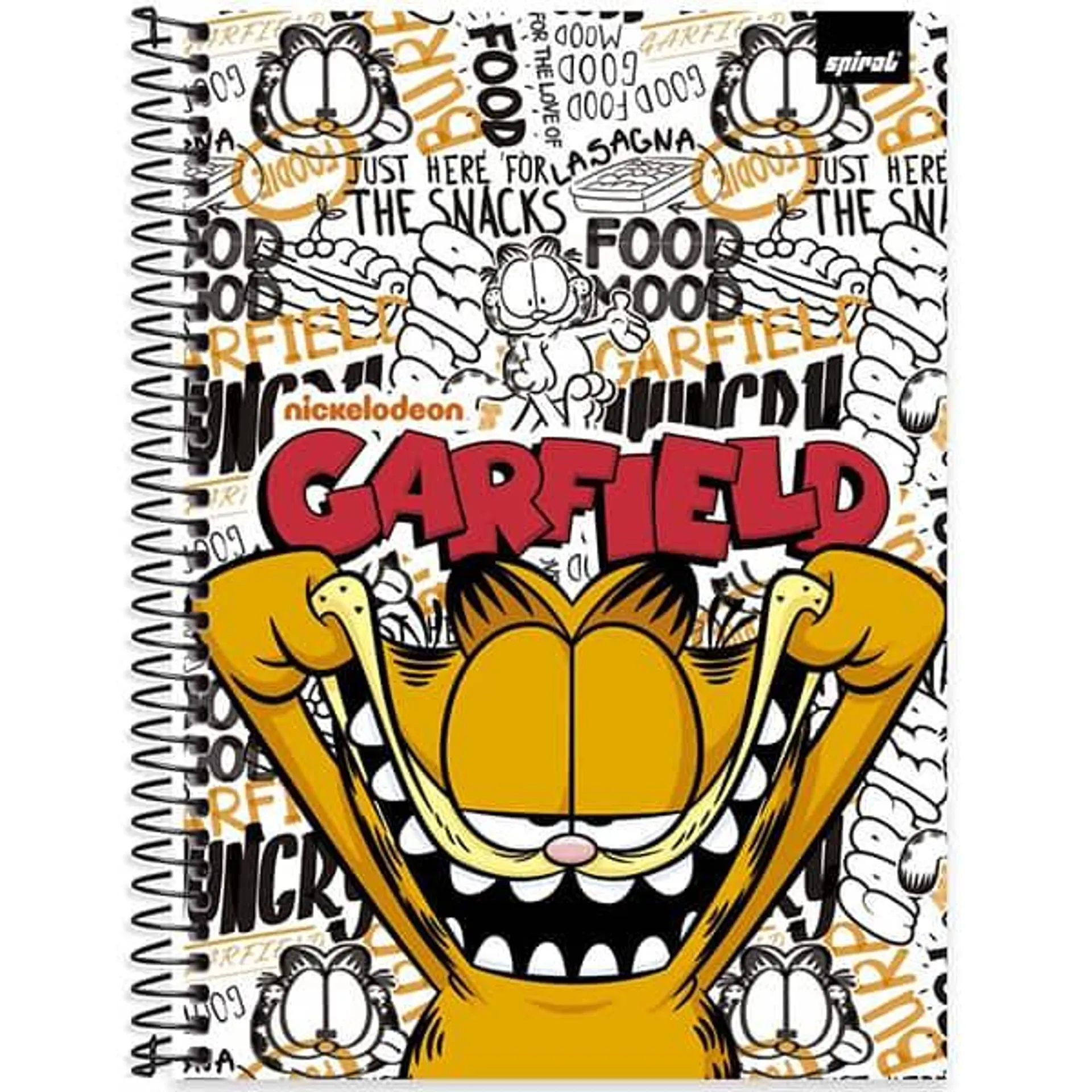 Caderno Universitário Capa Dura, 1 x 1, 80 Folhas, Garfield, 2515404, Spiral Gar - PT 1 UN