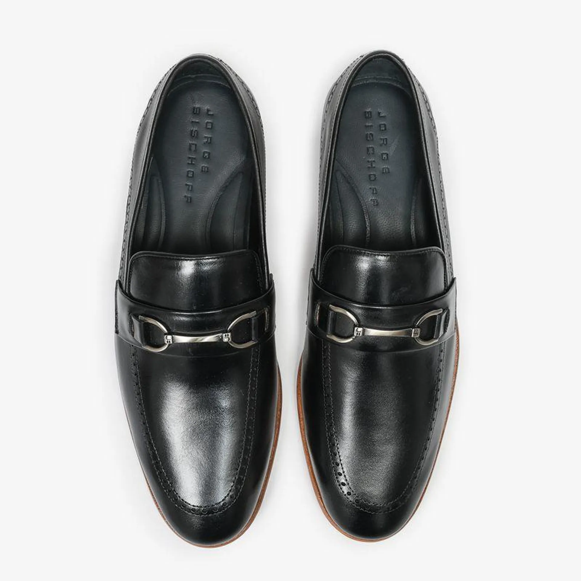 Loafer Masculino Preto Bridão Couro