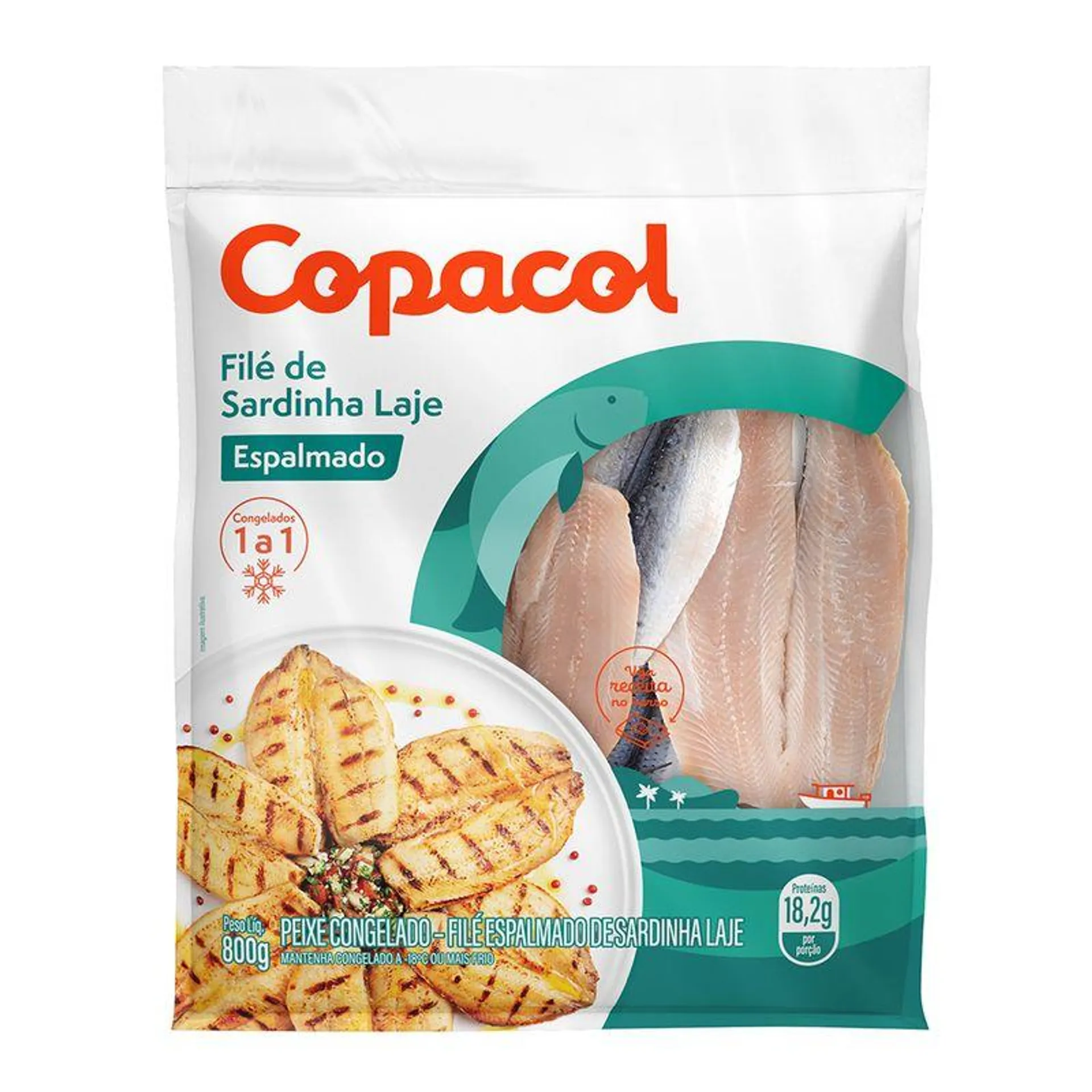 Peixe Filé Sardinha Espalmada Copacol 800g