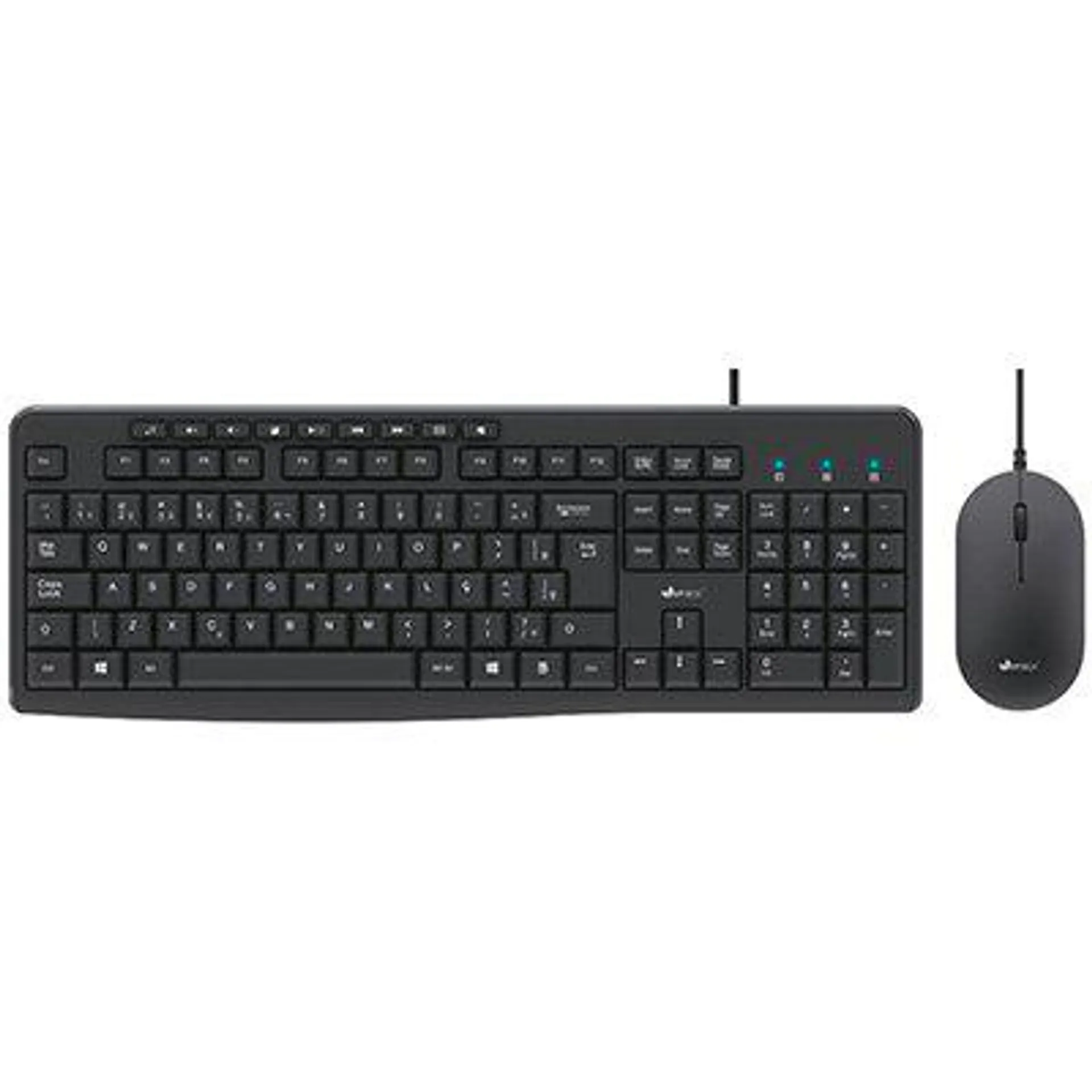 Teclado e Mouse com fio, Preto, KMF150M, App-tech - CX 1 UN