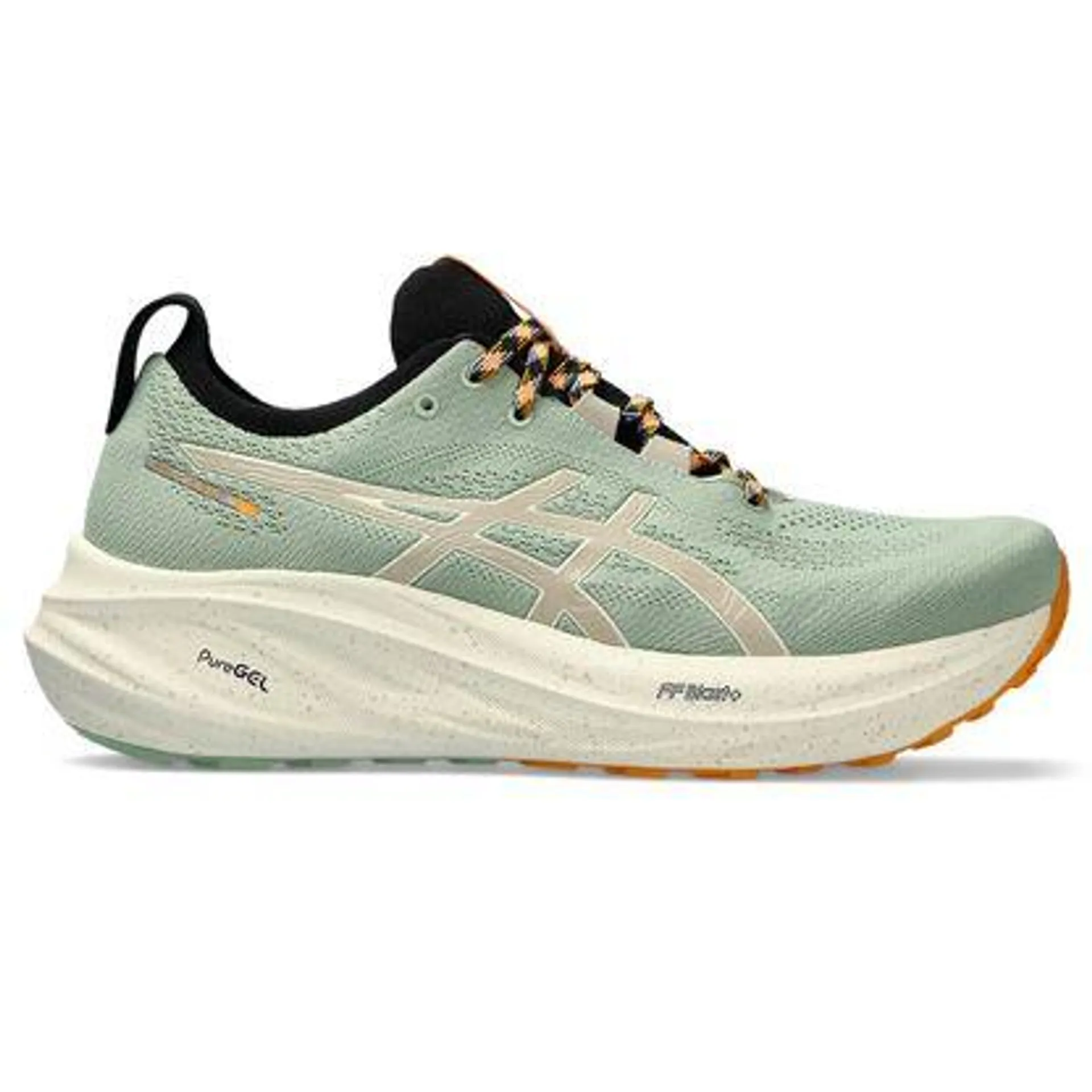 Tênis ASICS GEL-Nimbus 26 TR - Masculino - Verde com Creme e Laranja