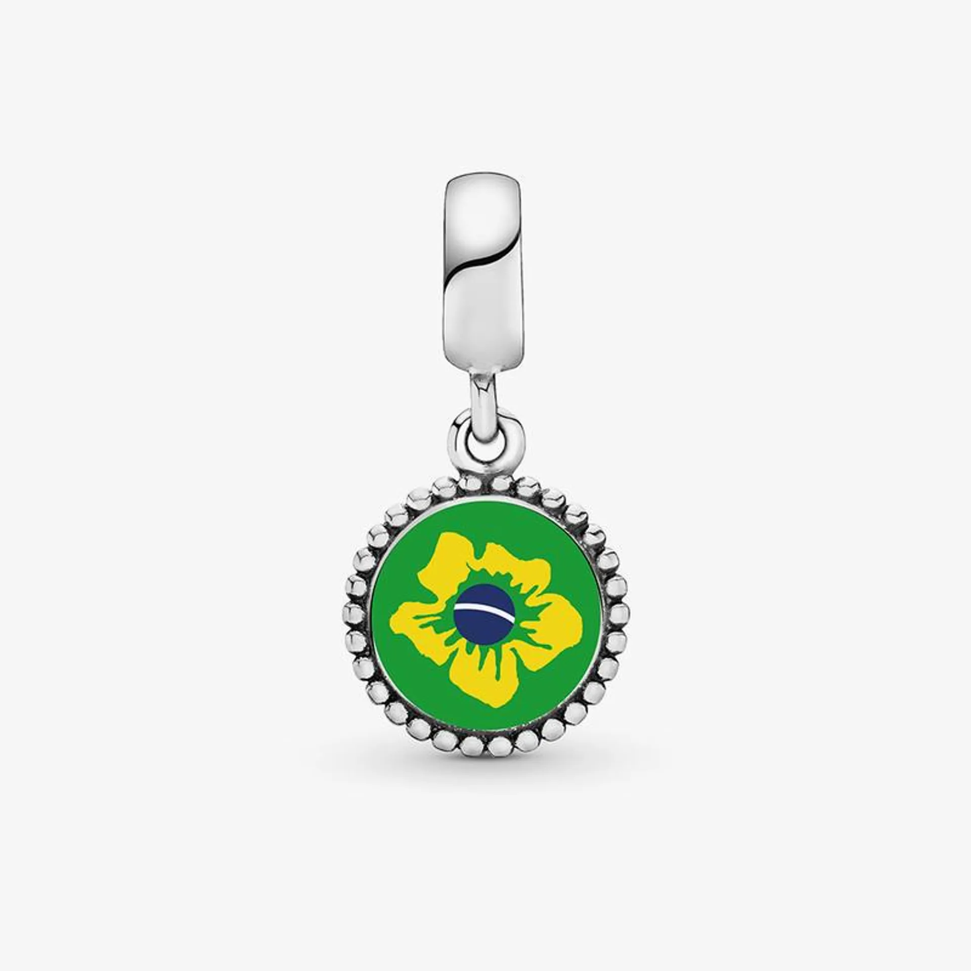 Charm Prata Pendente Flor de Ipê - Coleção Brasil