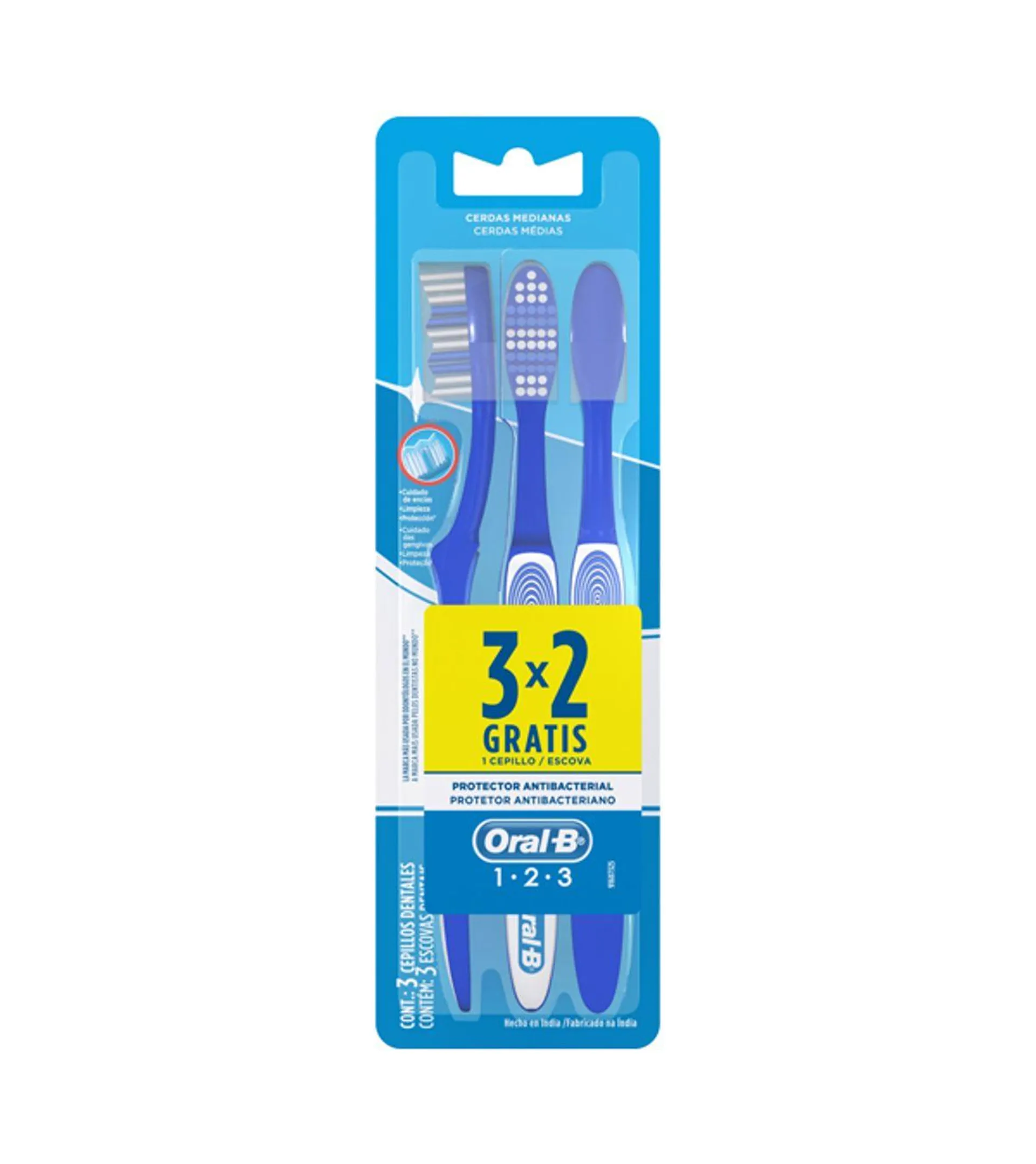 Escova Dental Oral-b 1.2.3 Com 3 Clean