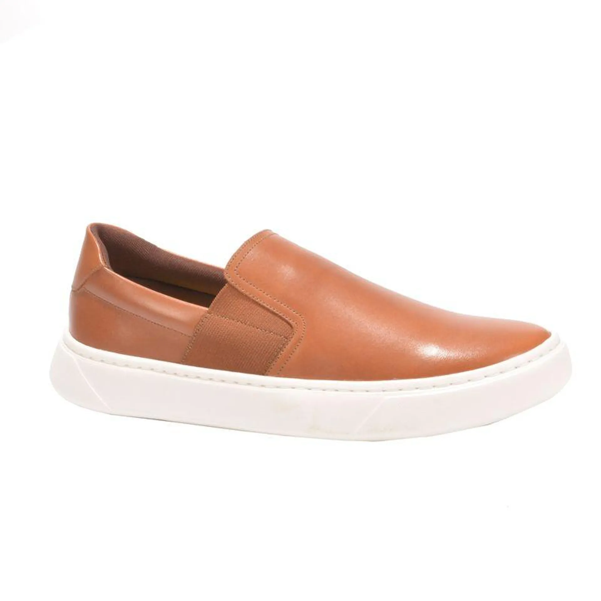 Tênis Slip On Caramelo Couro