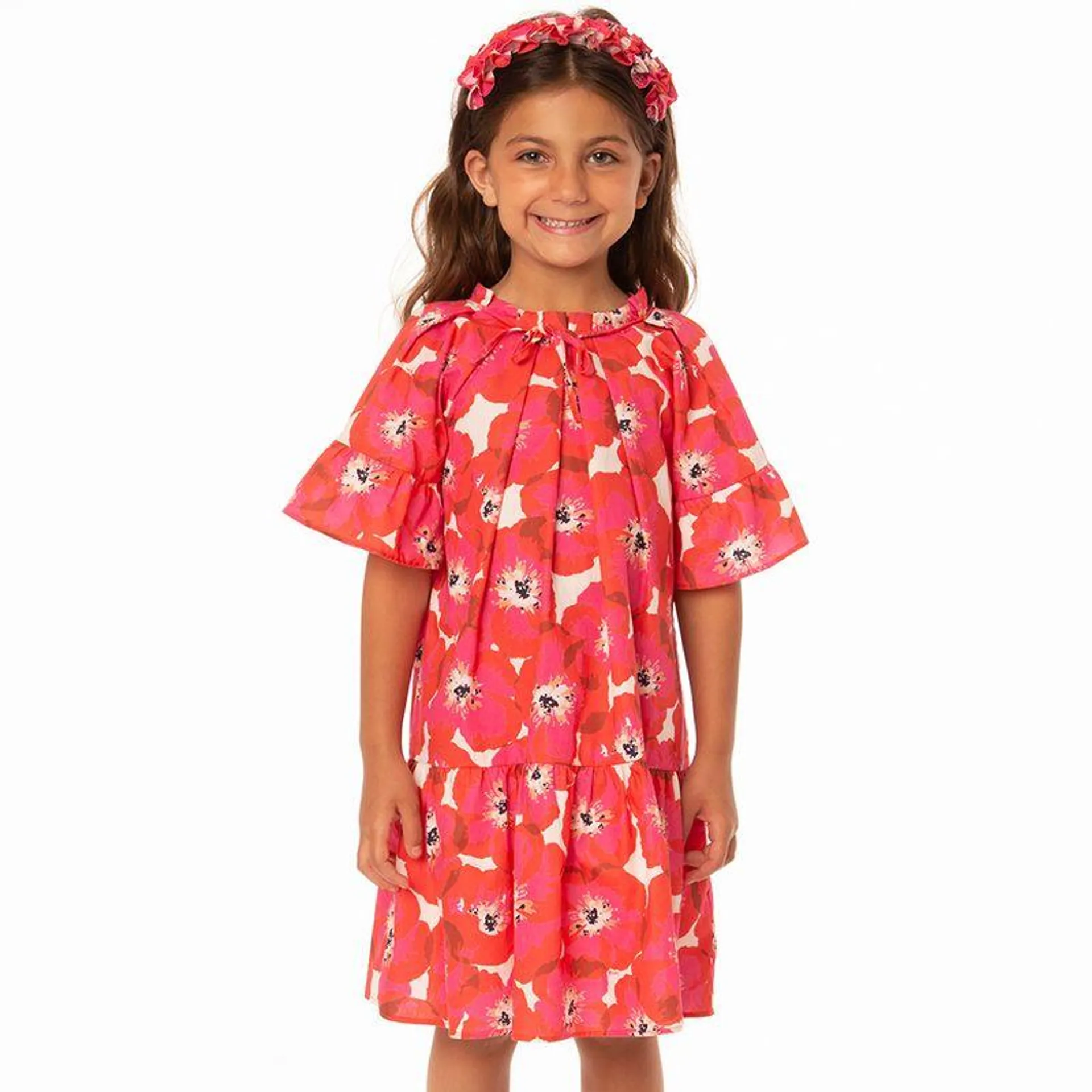 Vestido Infantil Menina Poppy Flower Vermelho