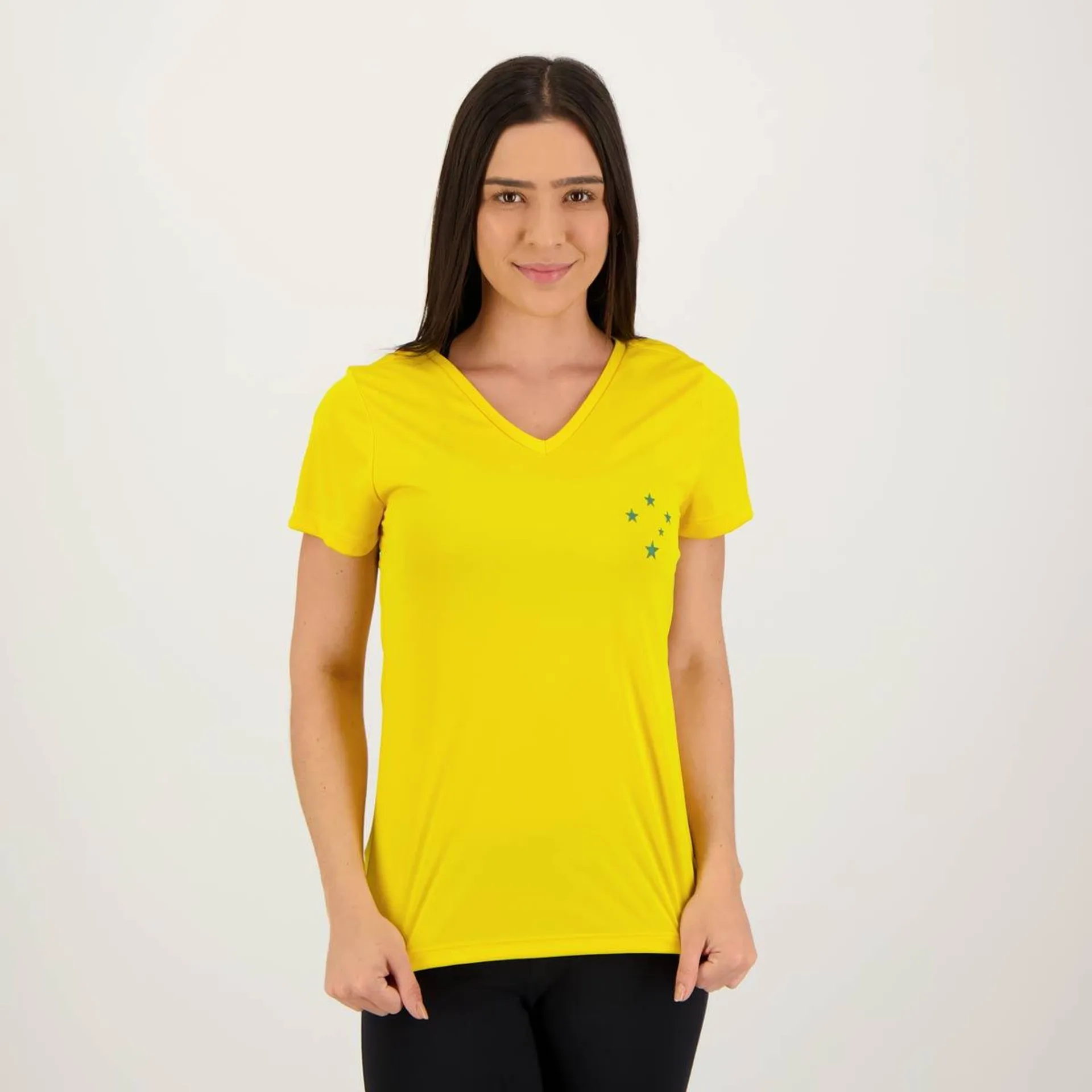 Camisa Brasil Feminina Amarela