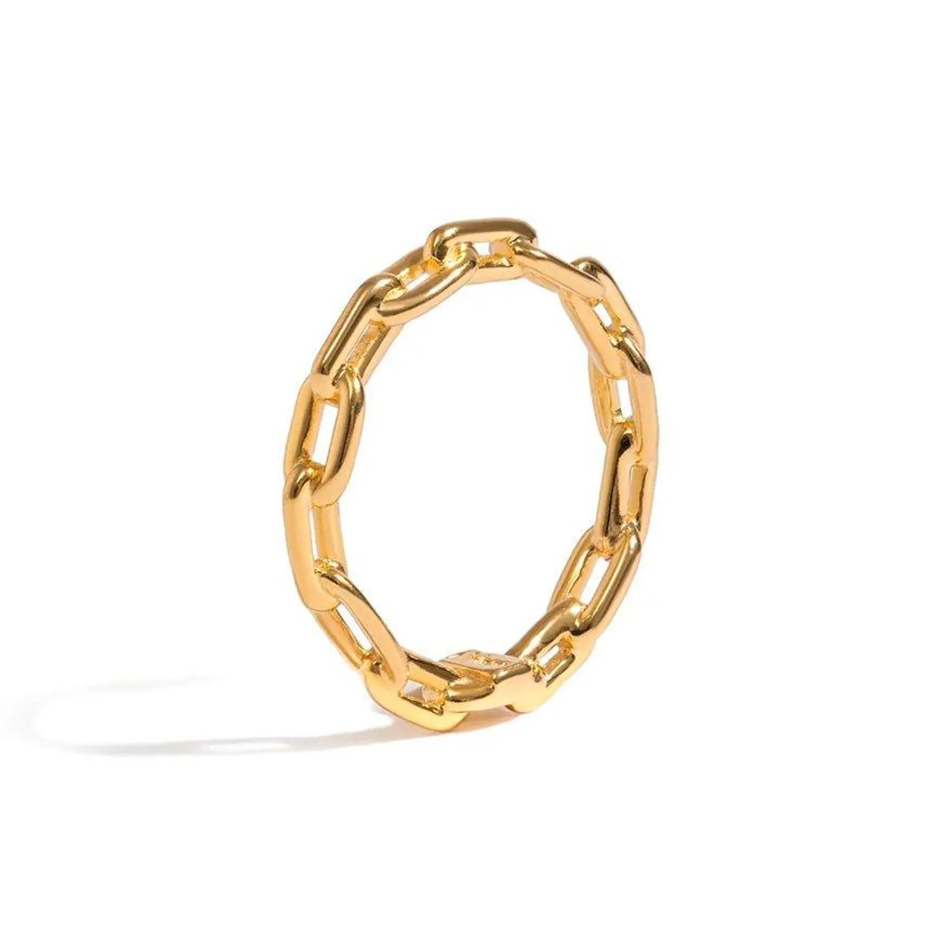 Anel Chain | Prata Com Ouro Amarelo 18k