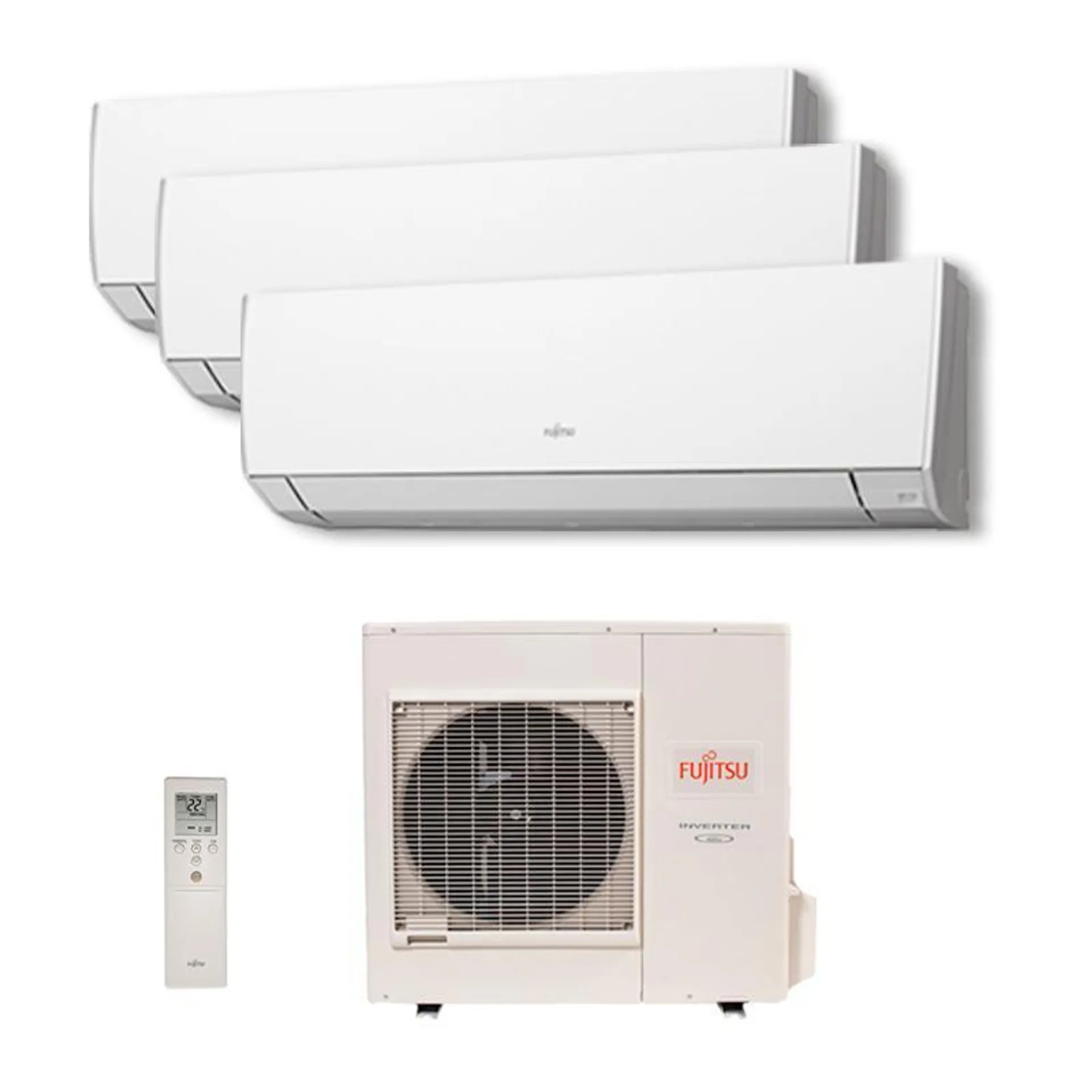 Ar Condicionado Multi Tri Split Inverter Fujitsu 3x9000 Btus Quente/Frio 220V 1F AOBG24LAT3