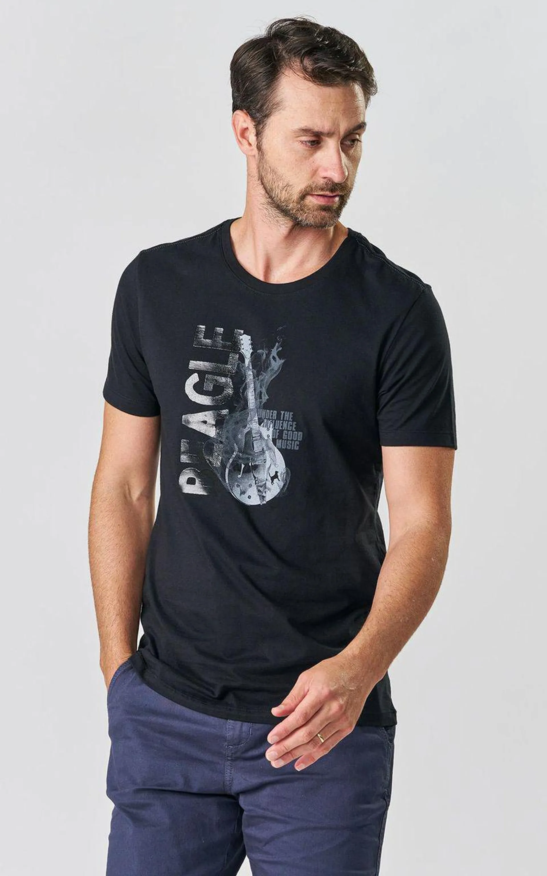 Camiseta Estampada - PRETO