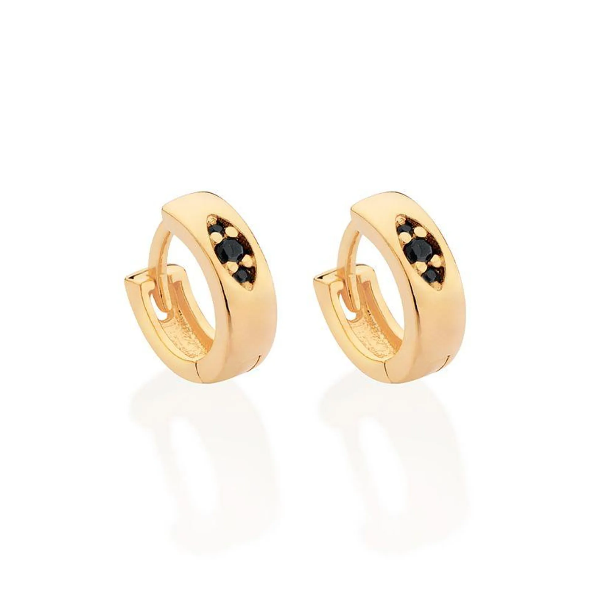 BRINCO ARGOLA BANHADO A OURO 18K COM ZIRCÔNIAS - TAM.ÚNICO 5273190027