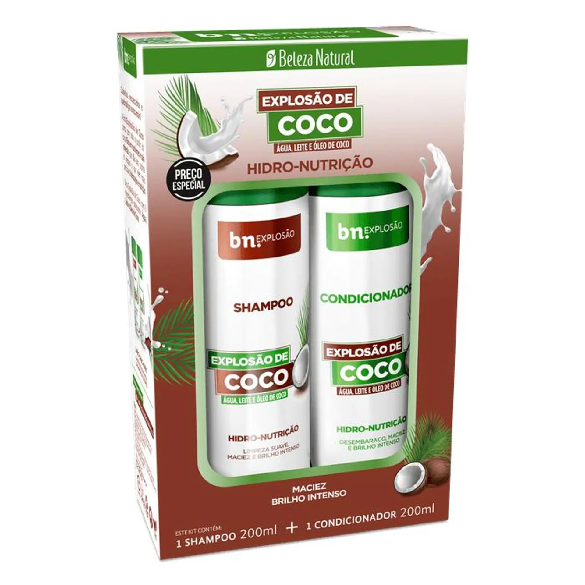 Beleza Natural Kit Shampoo + Condicionador Coco 200ml