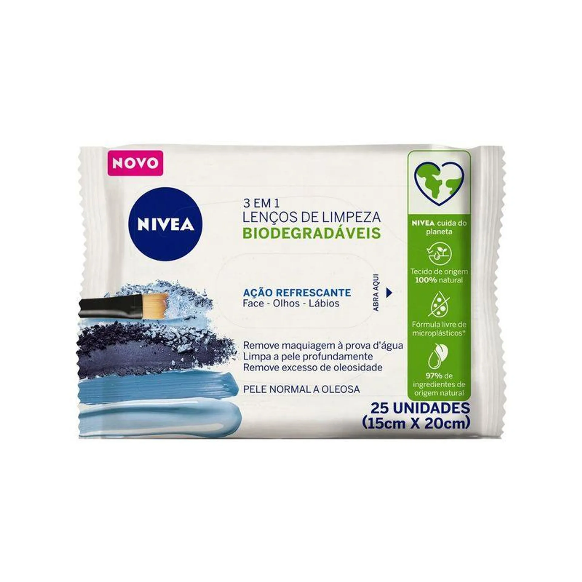 NIVEA Lenço de Limpeza Demaquilante Ação Refrescante 3 em 1 25 un.