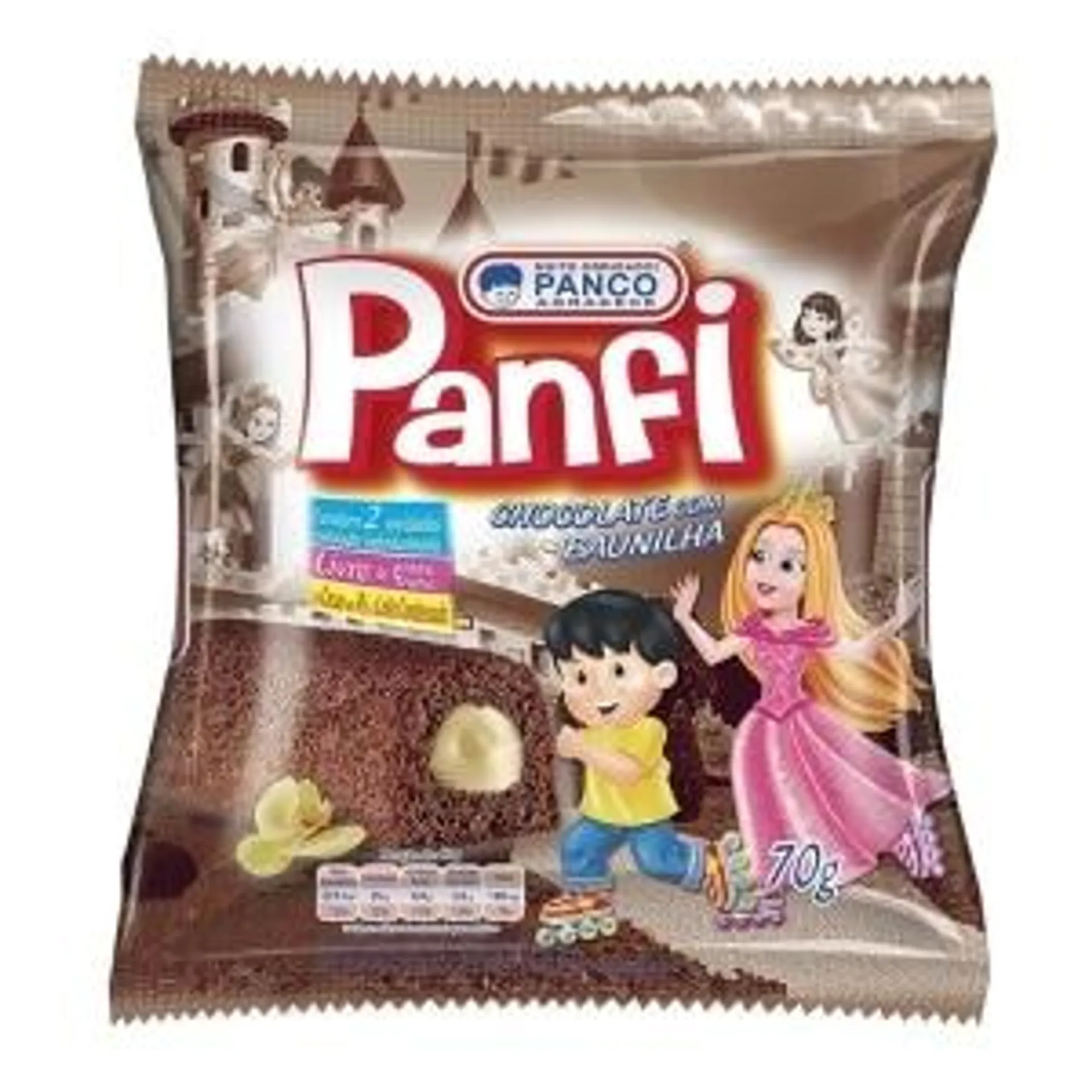 Mini Bolo Panfi Chocolate com Baunilha Panco 70g