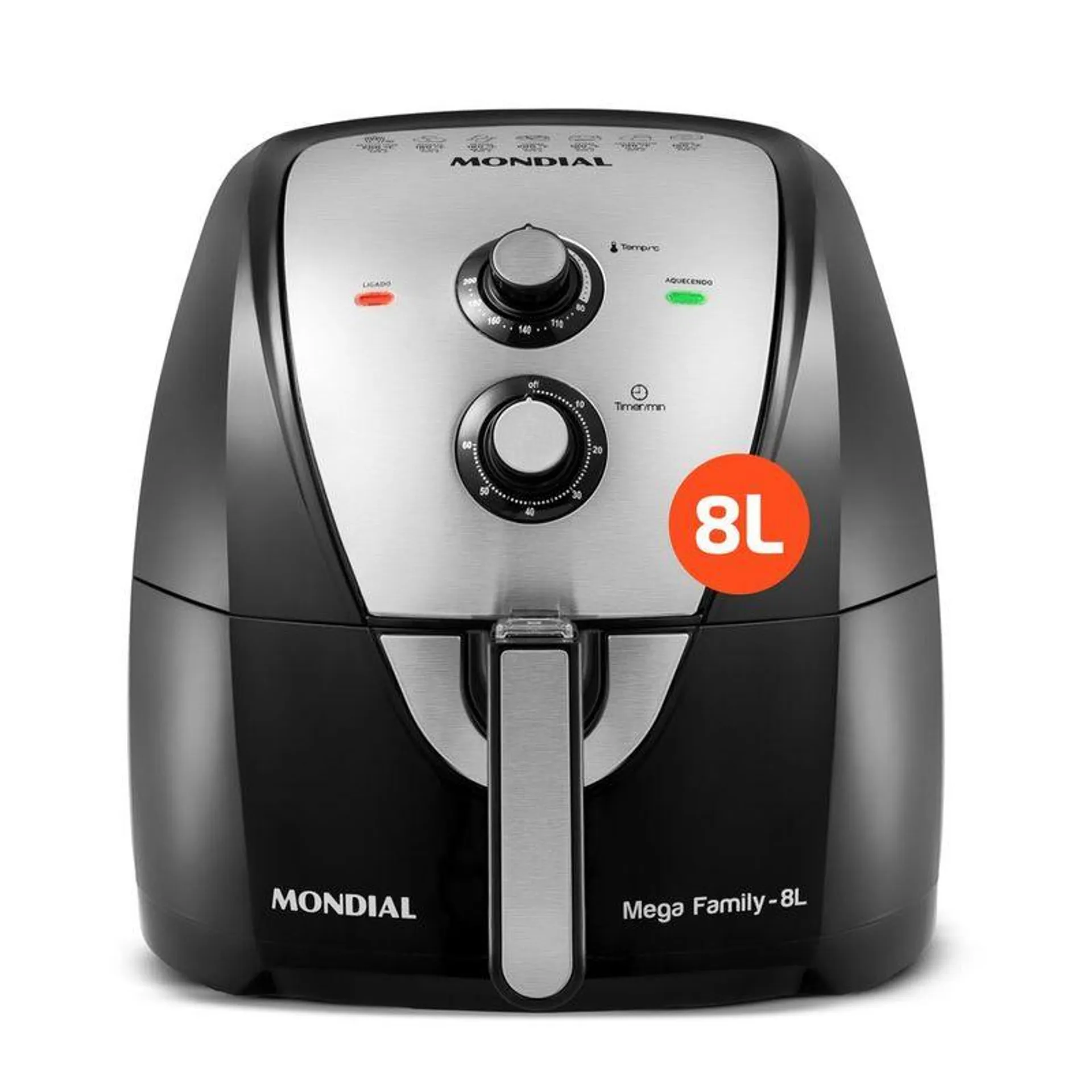 Fritadeira Mondial Air Fryer AFN-80-BI 8 Litros Preta/Inox 127V