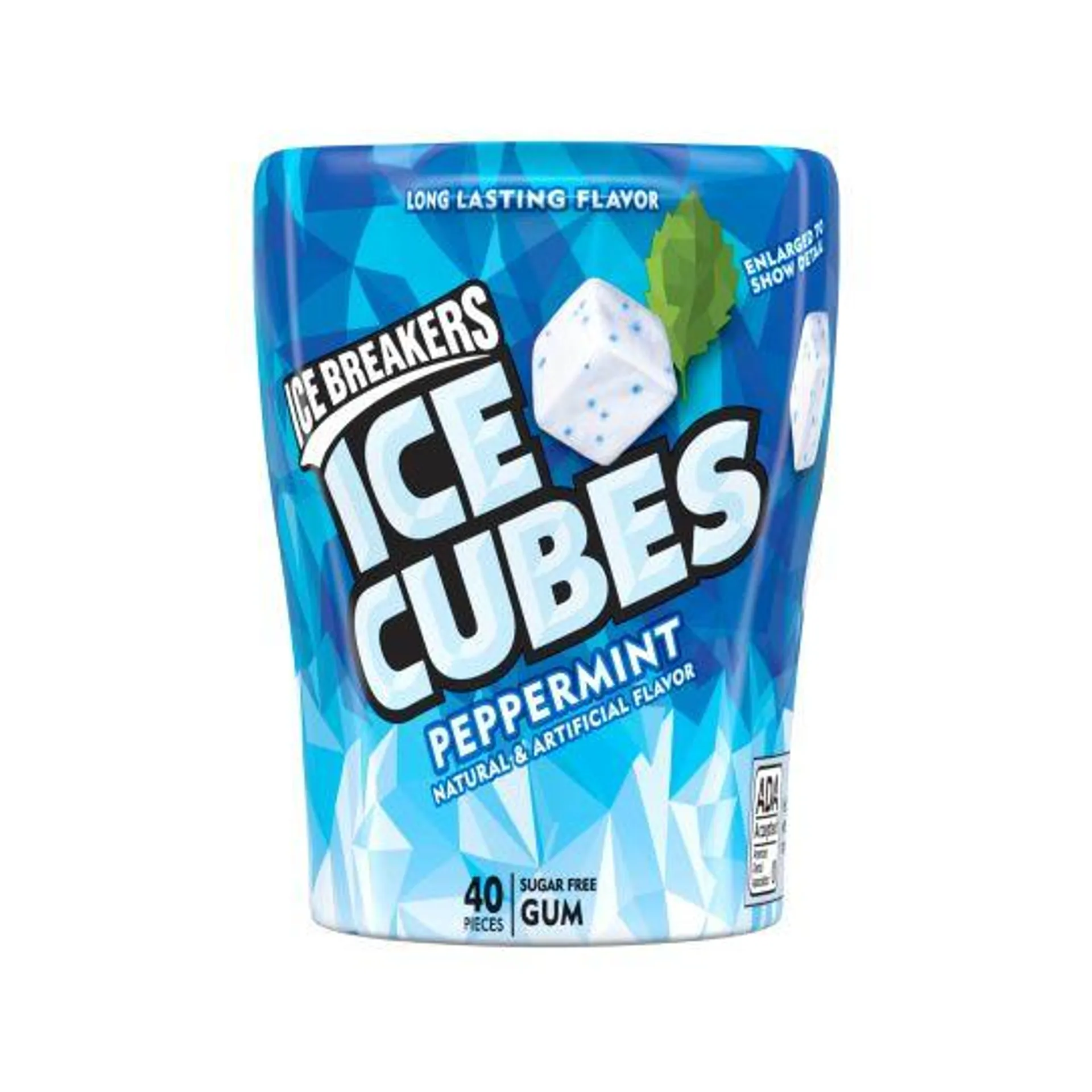 Ice Cubes Sugar Free Peppermint Gum 40-piece Bottle Packs 92g