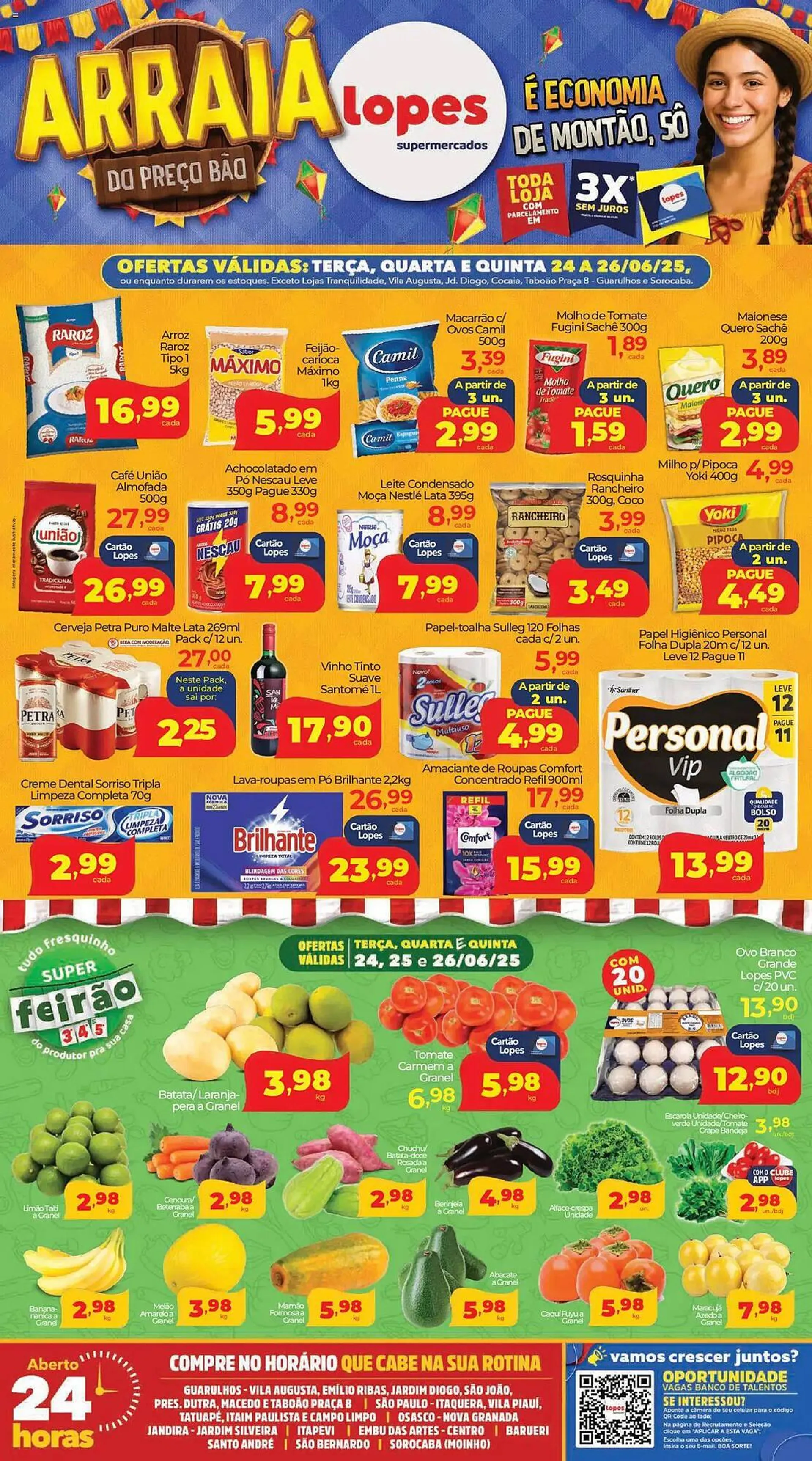 Encarte de Catálogo Lopes Supermercados 24 de junho até 27 de junho 2025 - Pagina 1