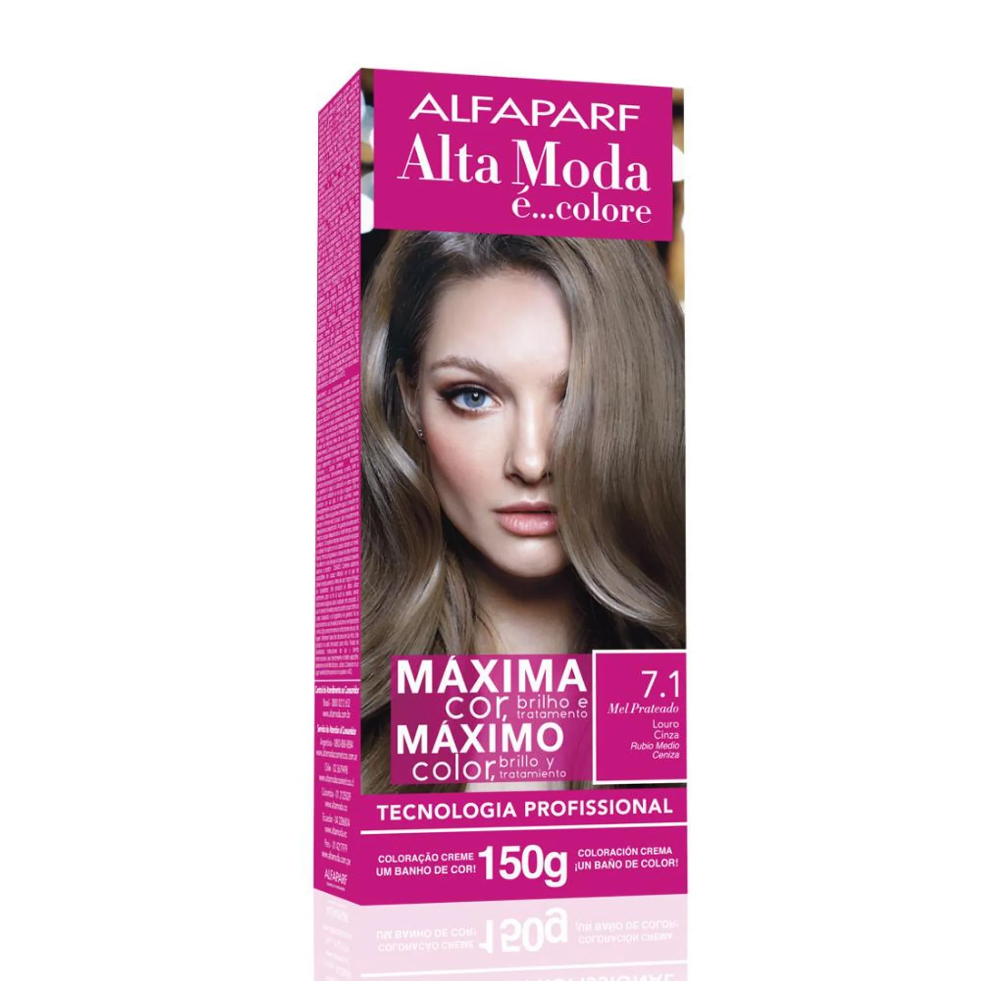 Tintura Alfaparf Alta Moda É Colore Louro Médio Cinza 7.1 Mel Prateado 150g