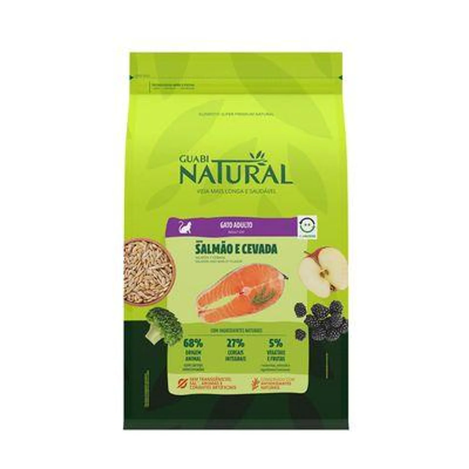 Ração Guabi Natural Gatos Adultos Salmão e Cevada 7,5 kg