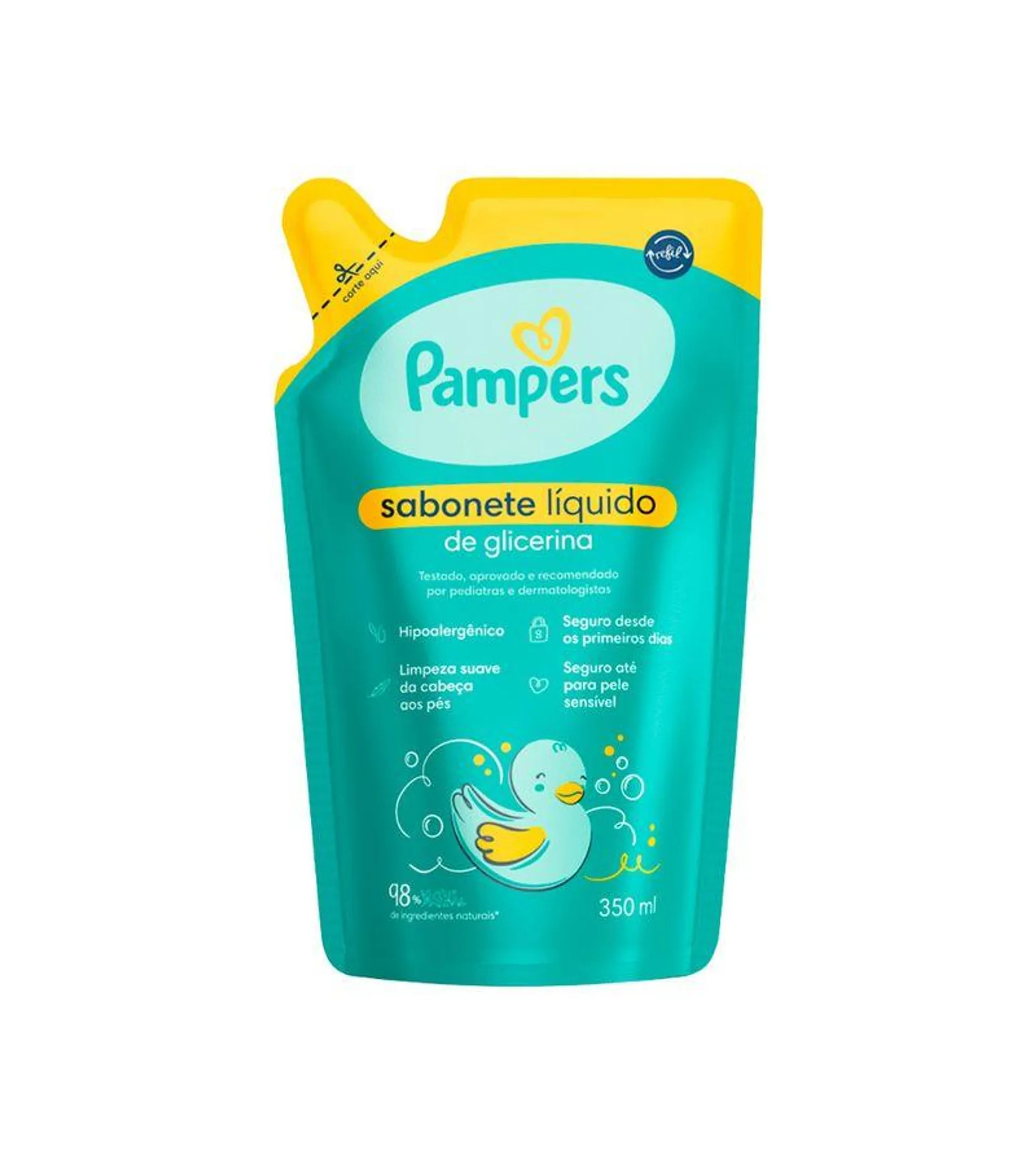 Sabonete Pampers Liquido 350ml Glicerina Refil