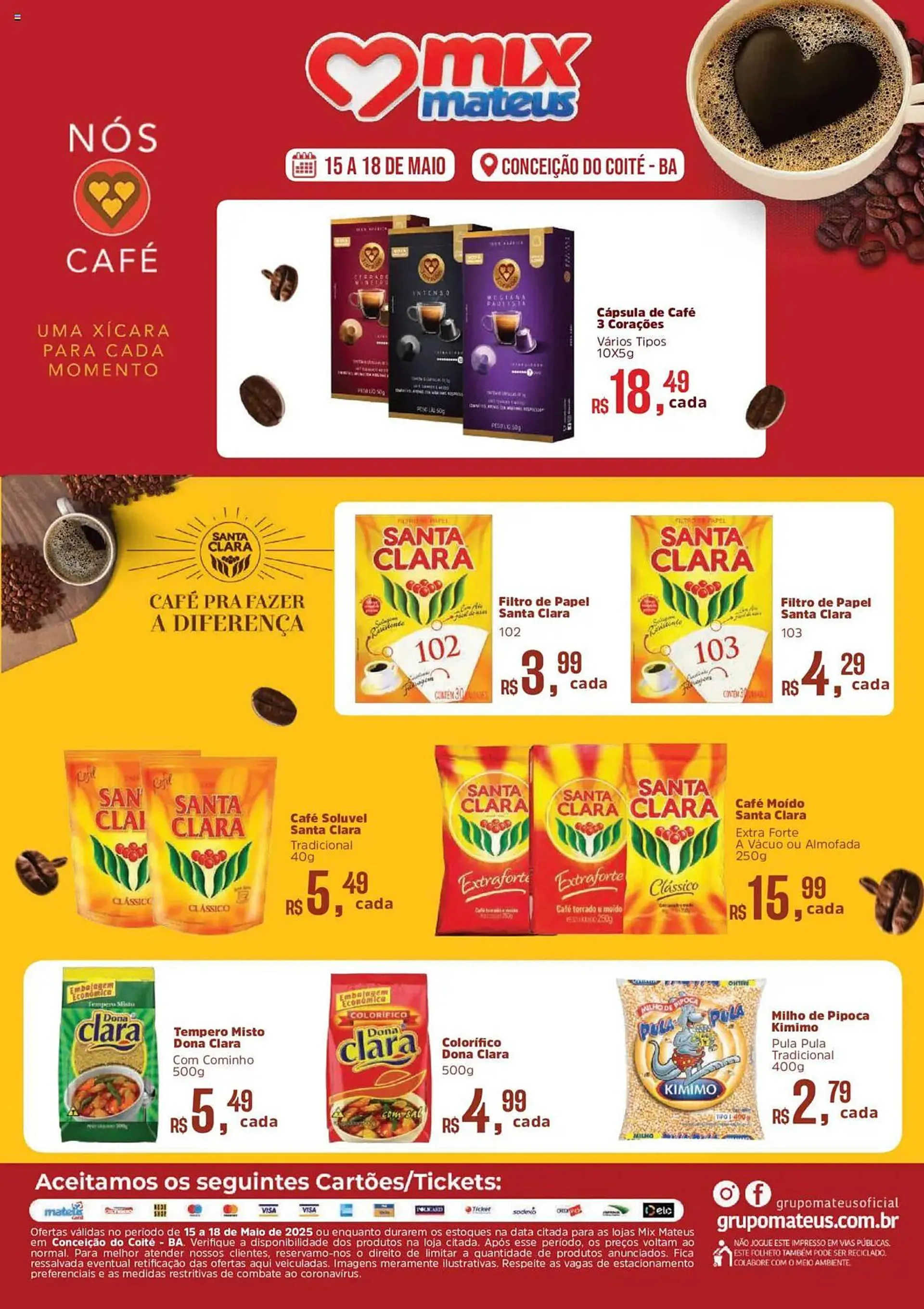 Encarte de Catálogo Supermercados Mateus 15 de maio até 18 de maio 2025 - Pagina 1