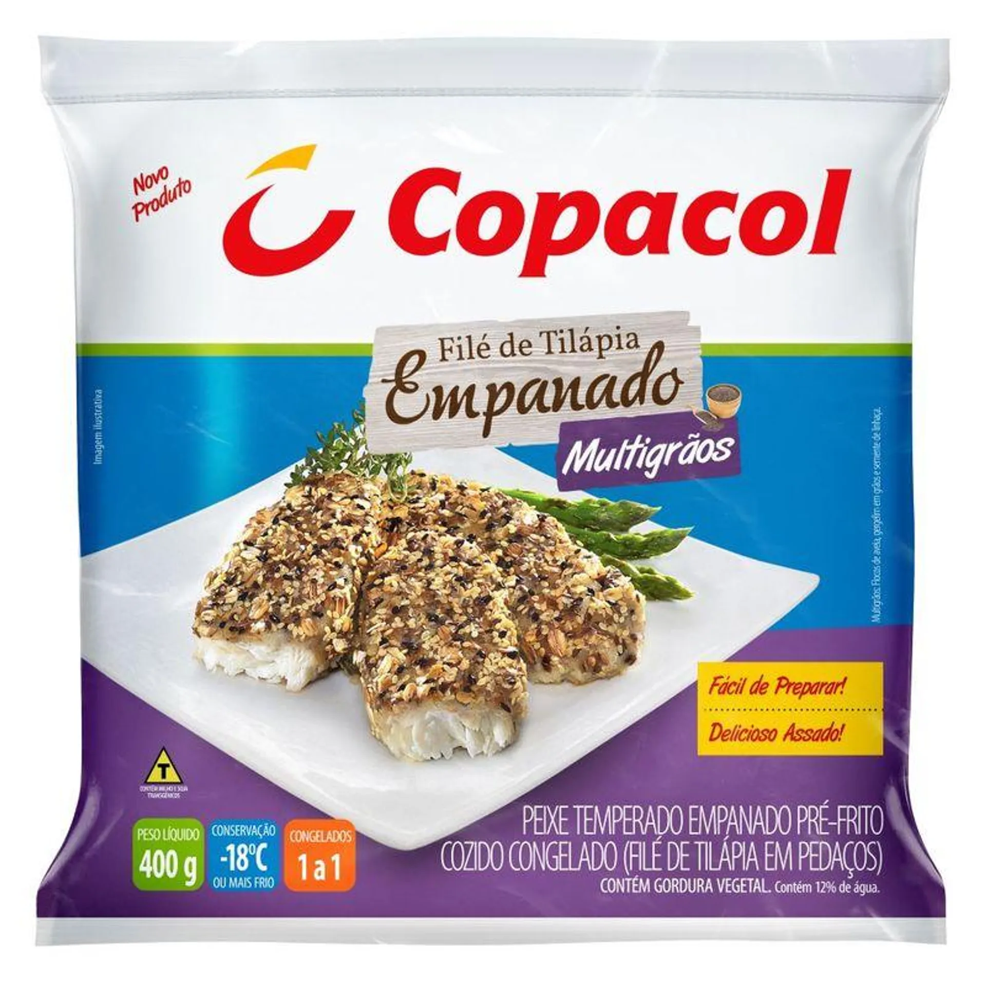 Peixe Tilápia Copacol Empanado Com Grãos 400g