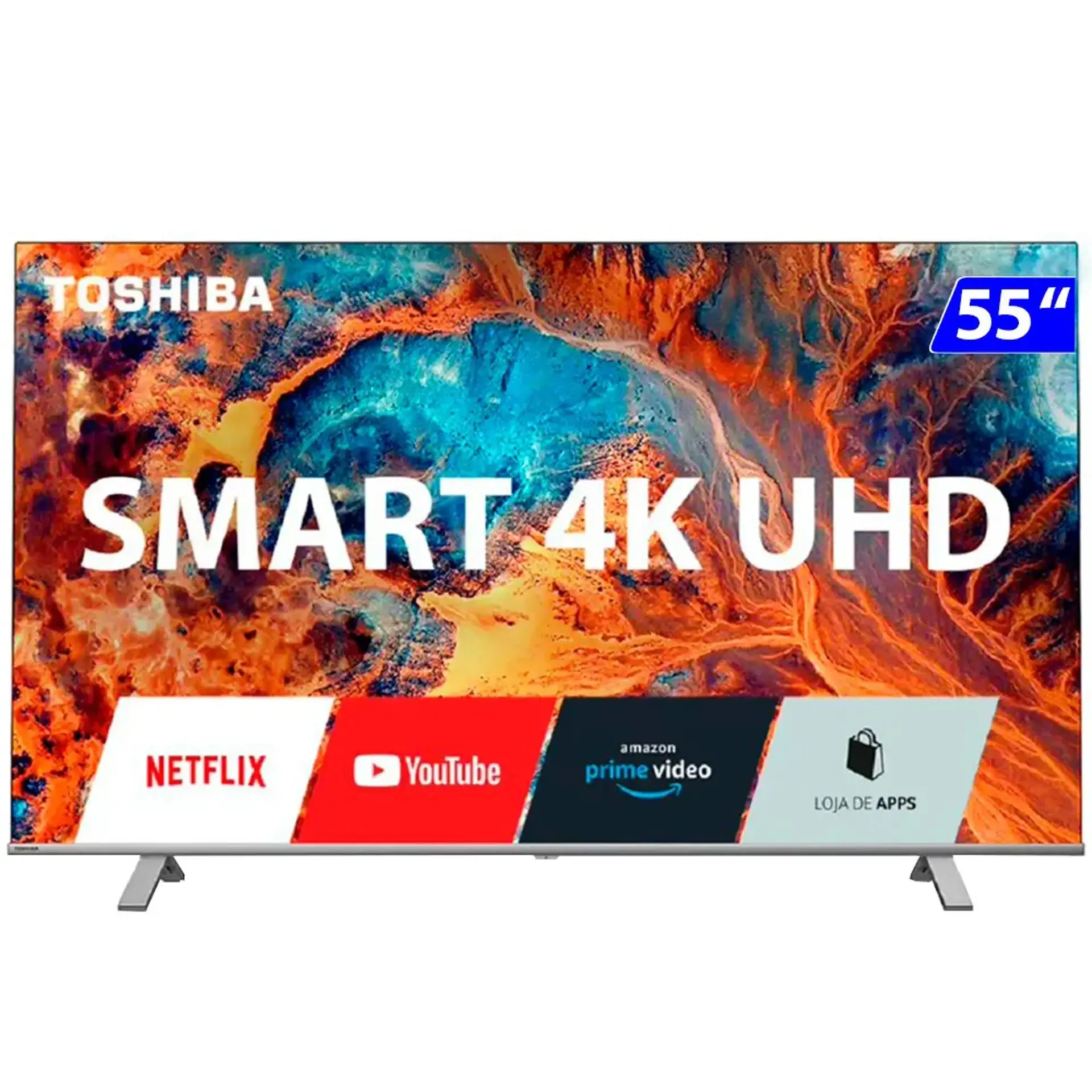 Smart TV Toshiba LED 55" 4K Wi-Fi Vidaa Tela Infinita TB011M