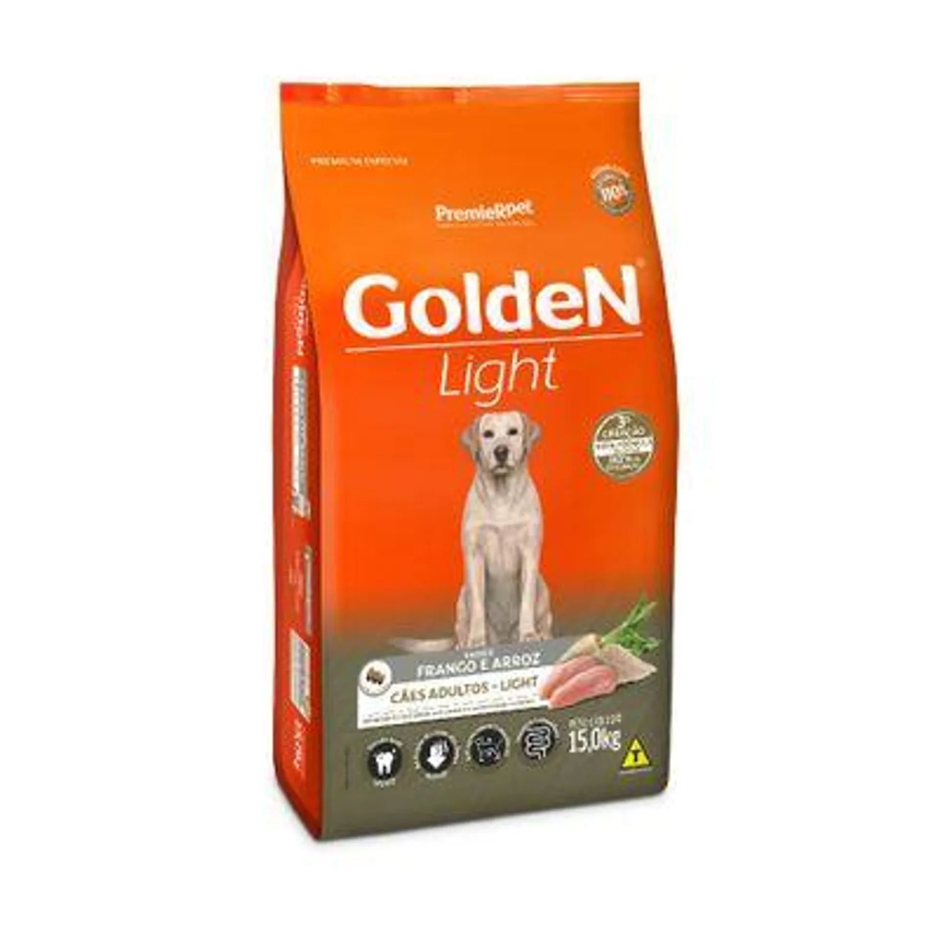 Ração Golden Fórmula Light Cães Adultos Frango e Arroz 15 kg