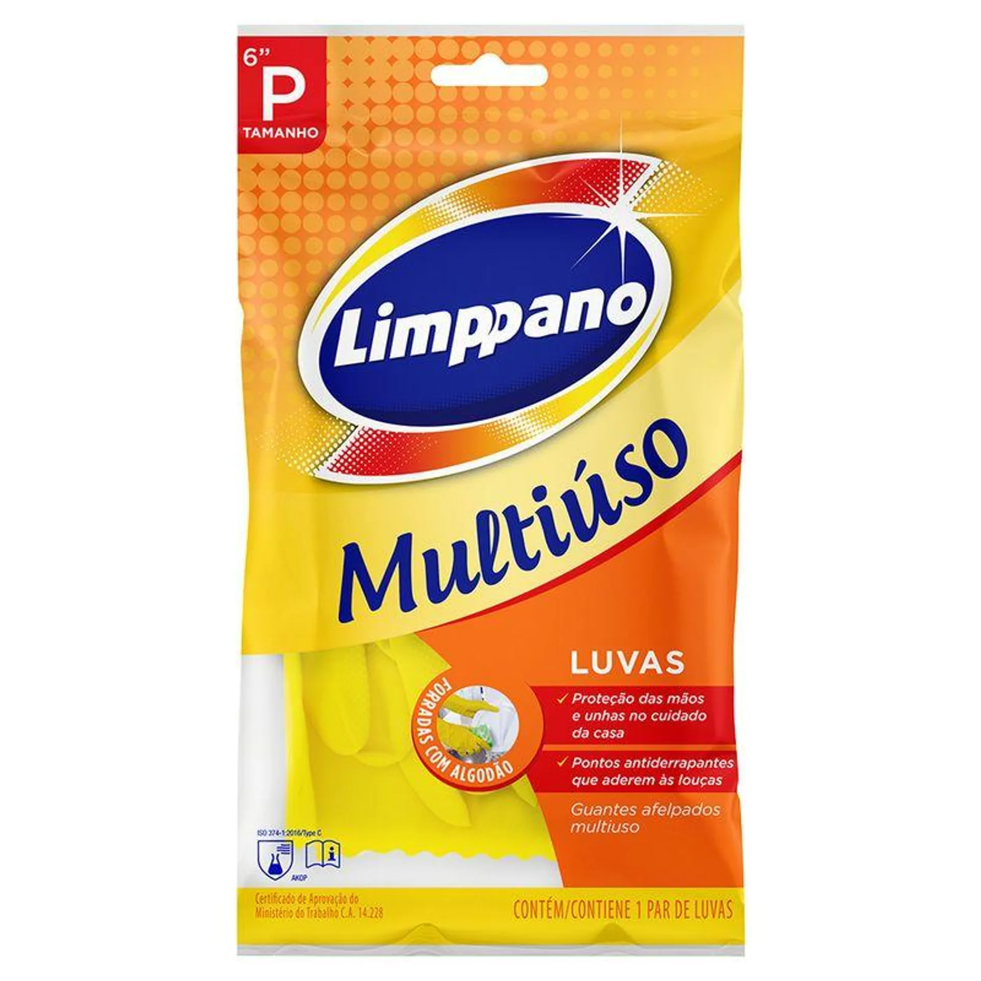 Luva Multiuso Amarela Limppano P