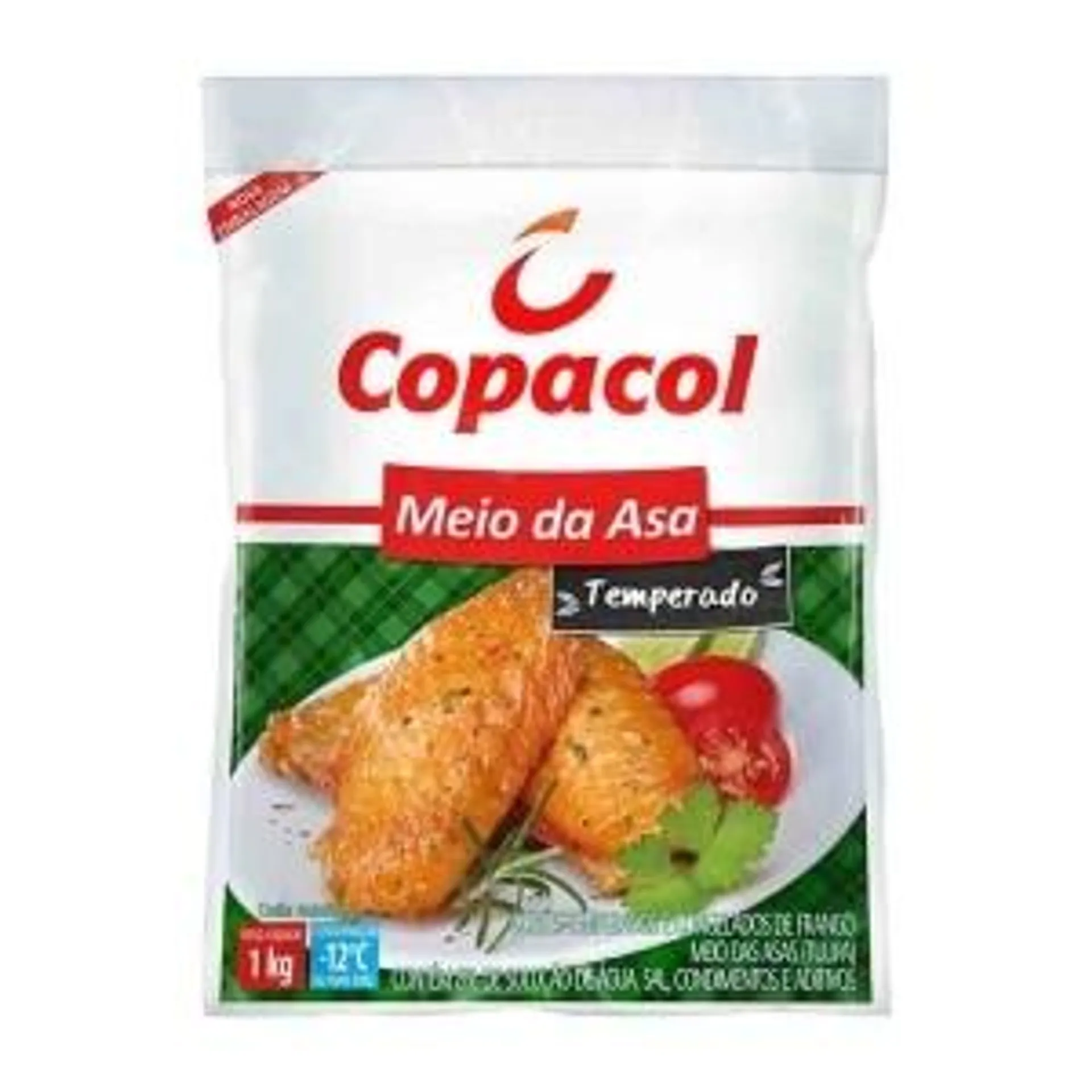 Meio da Asa Temperada Copacol 1kg