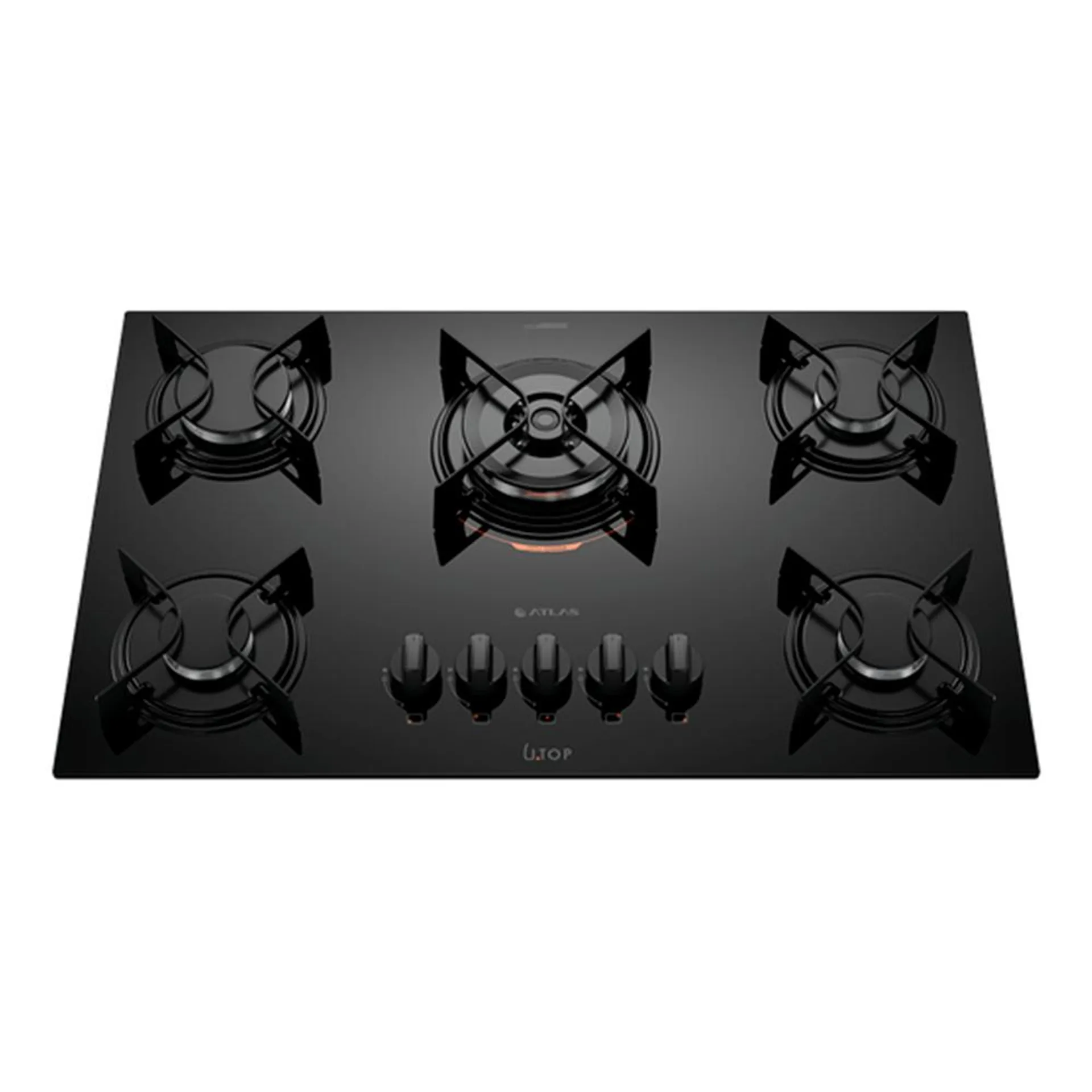 Cooktop 5 Bocas U Top Atlas com Mesa de Vidro Tripla Chama Bivolt