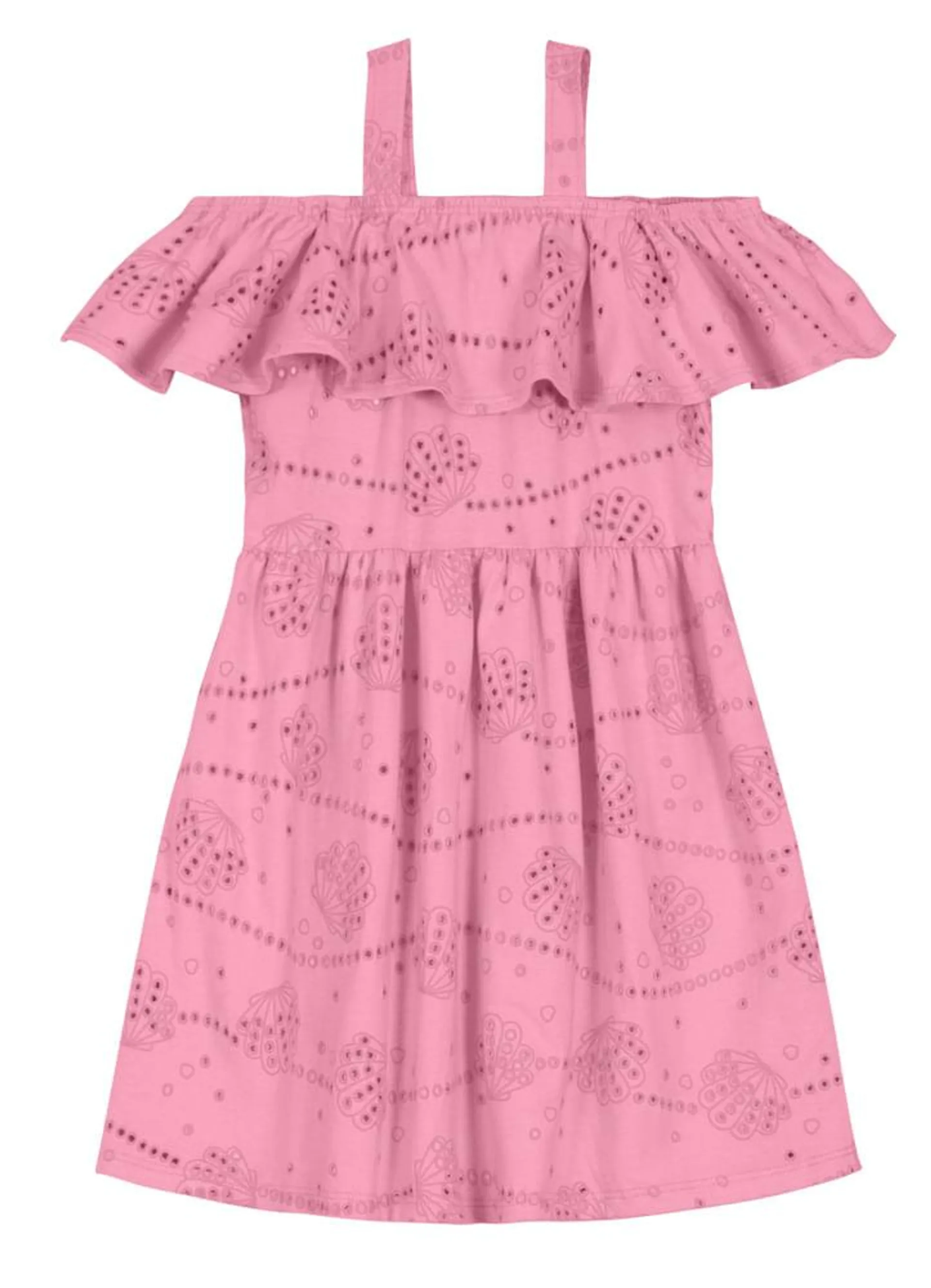 Vestido infantil com babados menina Brandili